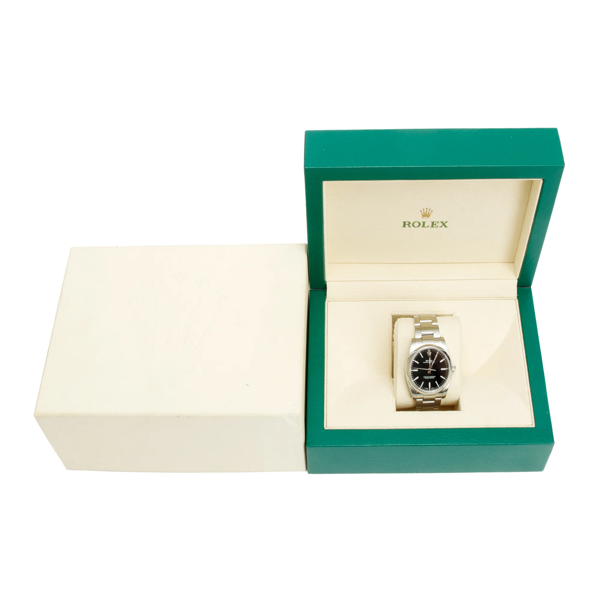 Rolex Stainless Steel Oyster Perpetual 34 MM Automatic Watch Black Dial 114200 w/ Box - Image 2