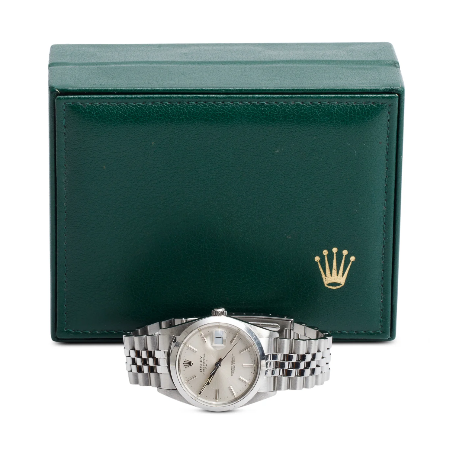 Rolex Stainless Steel Oyster Perpetual Date 34 MM Watch Silver Dial 15000 w/ Box - Image 2