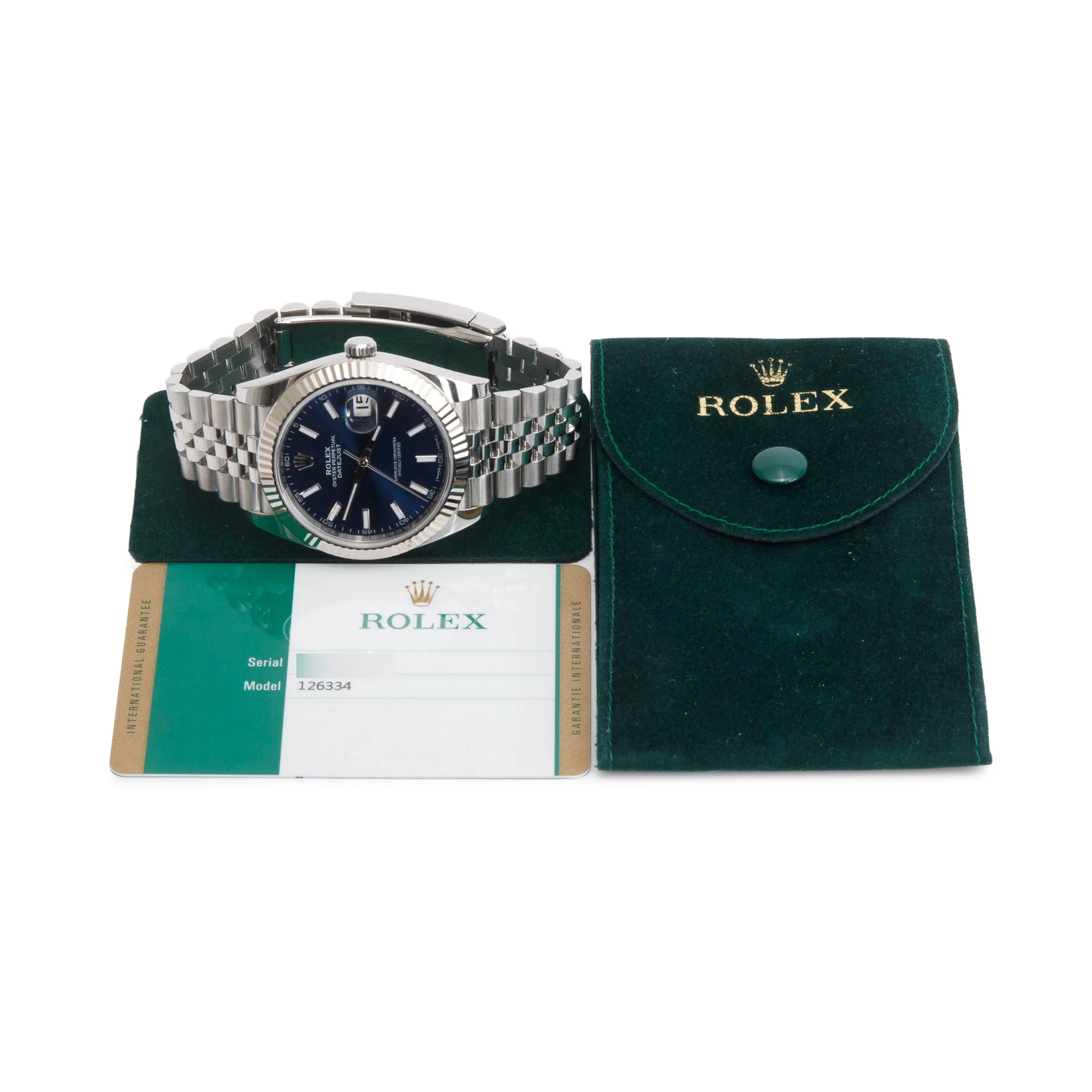Rolex Stainless Steel Oyster Perpetual Datejust 41 MM Watch Blue Dial 126334 w/ Box & Papers - Image 3
