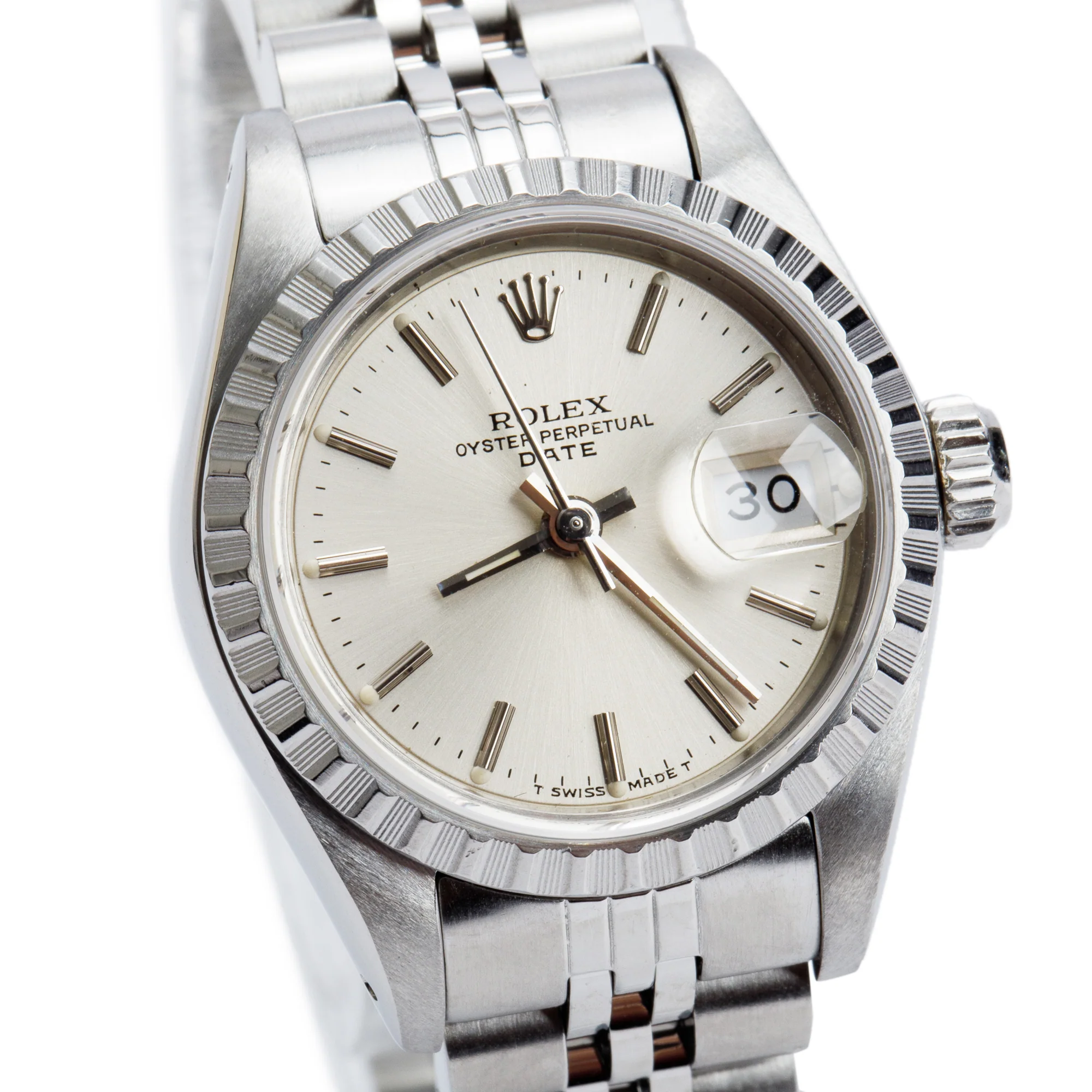 Rolex Stainless Steel Oyster Perpetual Lady-Date 26 MM Watch Silver Dial 69240 w/ Box & Papers - Image 2