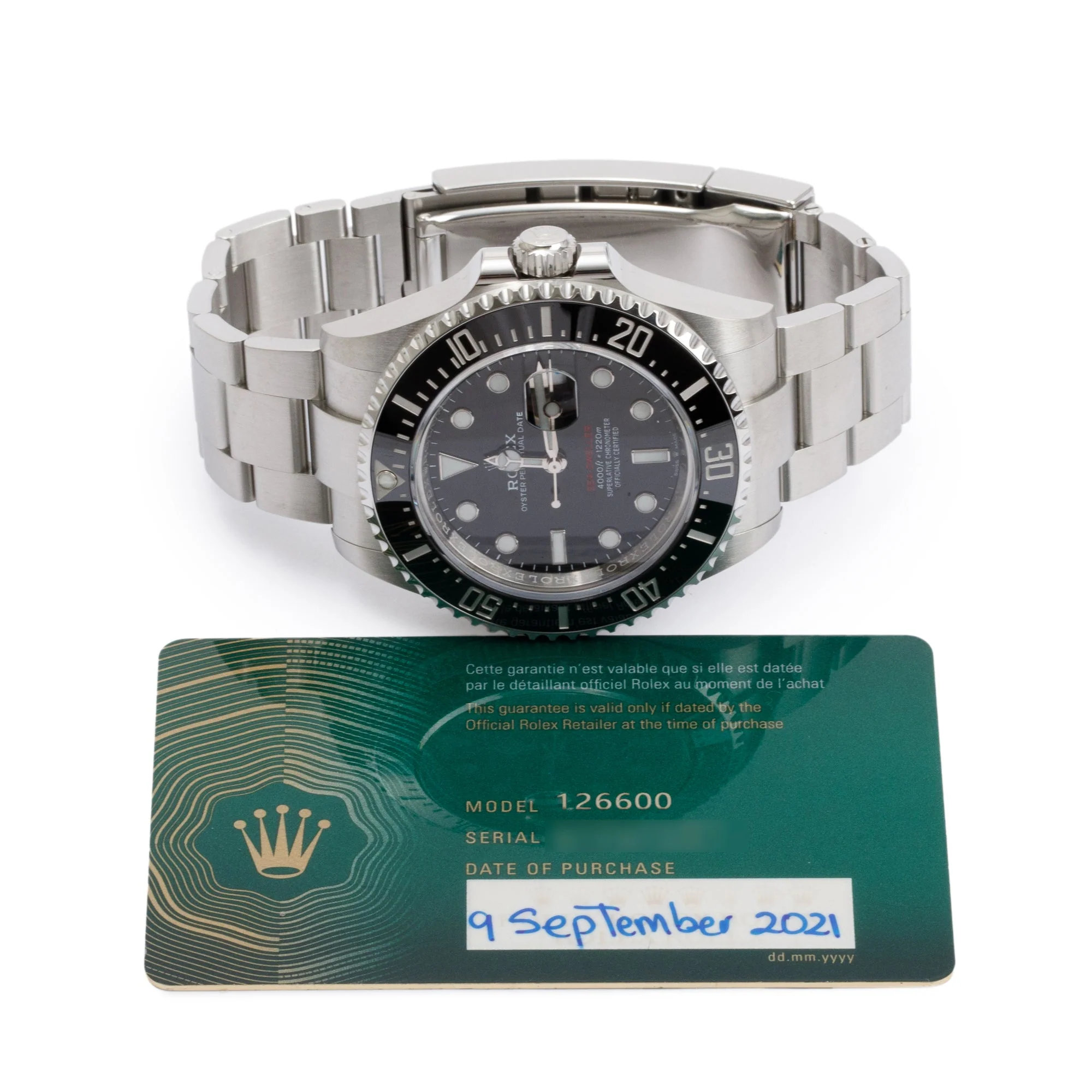 Rolex Stainless Steel Sea-Dweller 43 MM Automatic Watch w/ Papers - Image 2