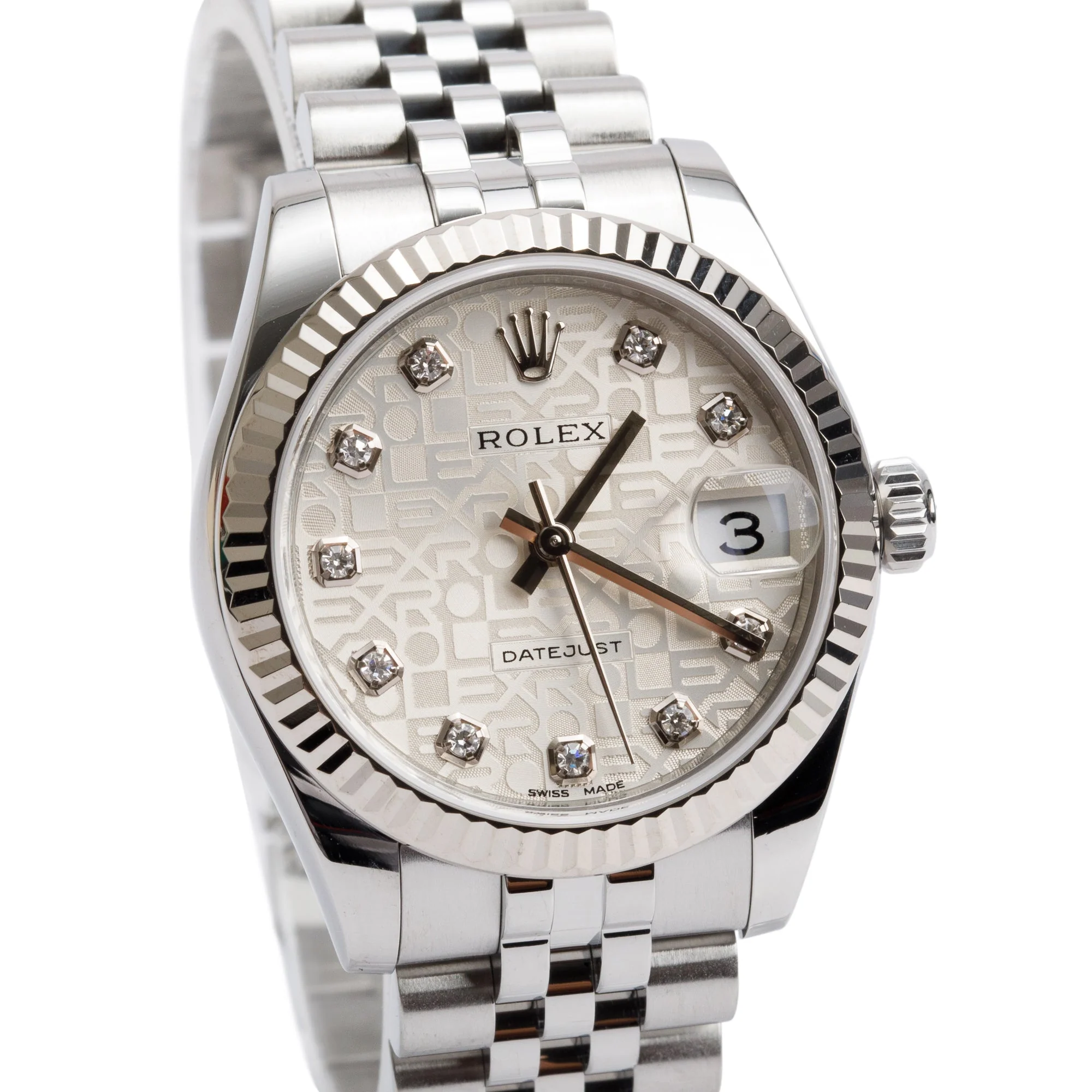 Rolex Stainless Steel Silver Diamond Dial Datejust 31 MM Watch 178274 w/ Box & Papers - Image 3