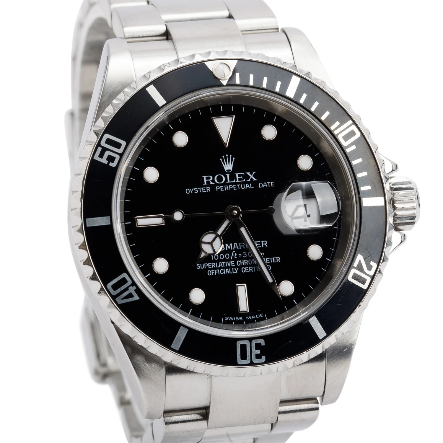 Rolex Stainless Steel Submariner Date 40 MM Watch Black Dial 16610 w/ Box & Papers - Image 3