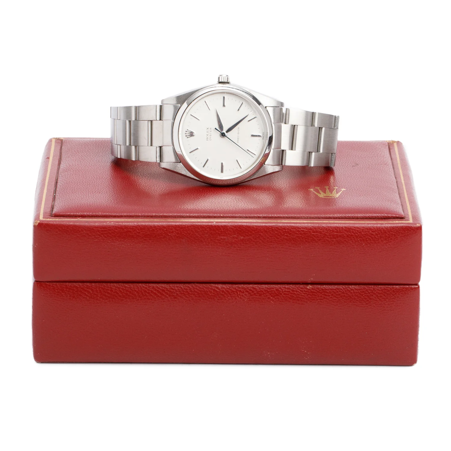 Rolex Vintage Stainless Steel Oyster Precision Manual 36 MM Watch Silver Dial 6424 w/ Box - Image 2
