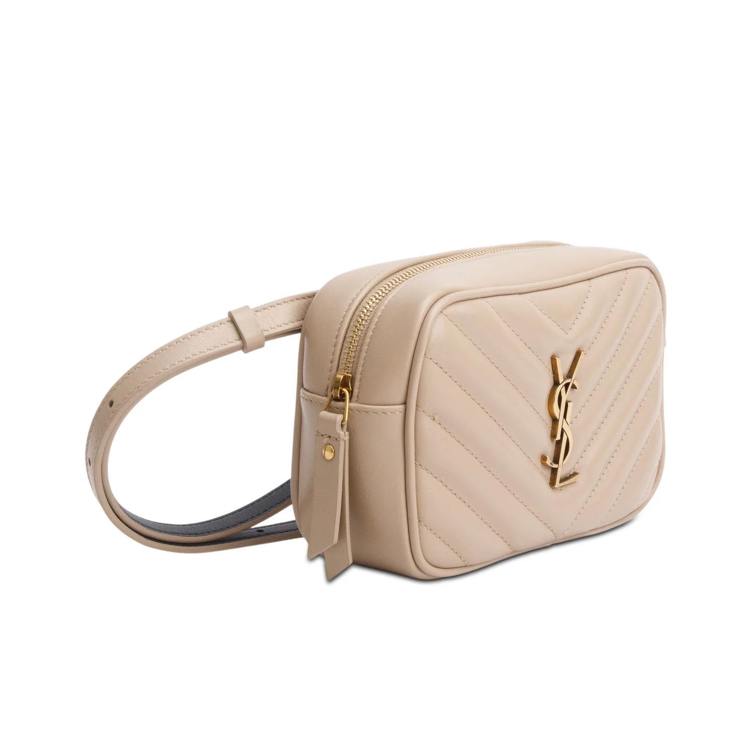 Saint Laurent 2020 Beige Calfskin Matelasse Monogram Lou Belt Bag - Image 2
