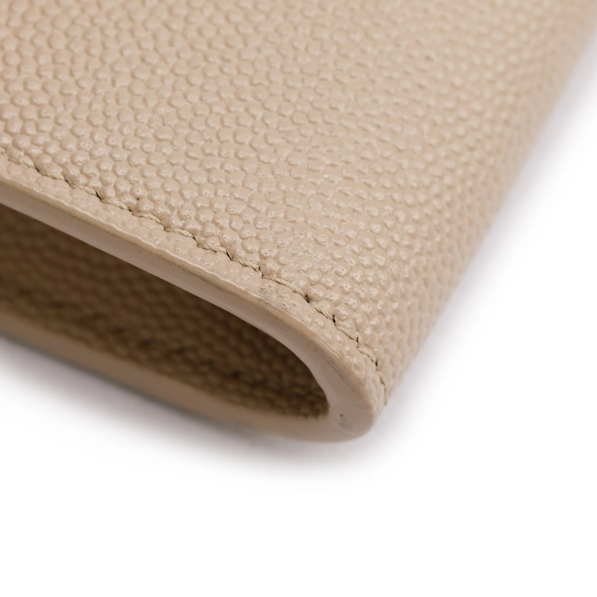 Saint Laurent 2020 Beige Grain De Poudre Leather Uptown Chain Wallet w/ Box & Insert - Image 9