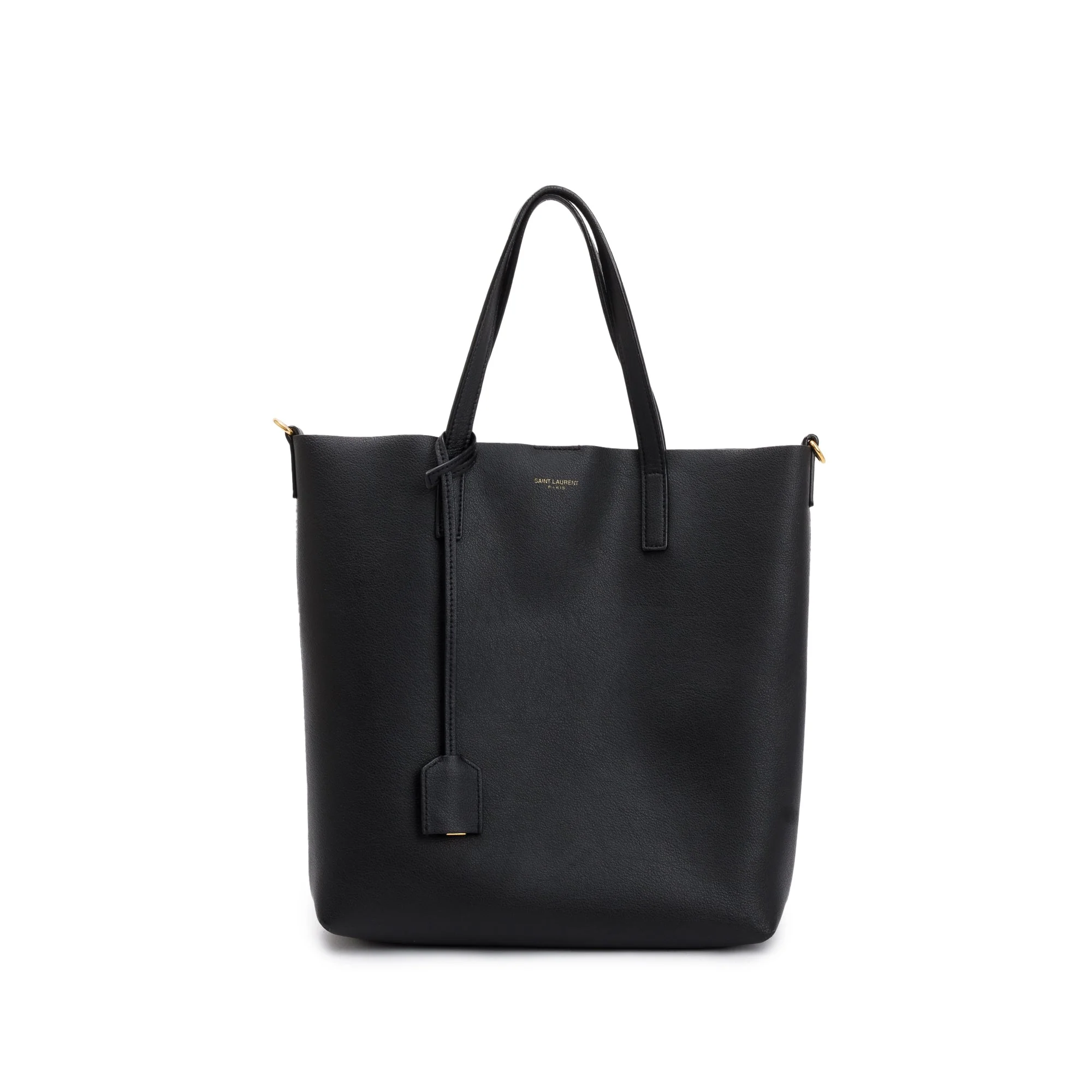Saint Laurent 2020 Black Calfskin Leather Toy Shopping Tote w/ Strap & Box - Image 4