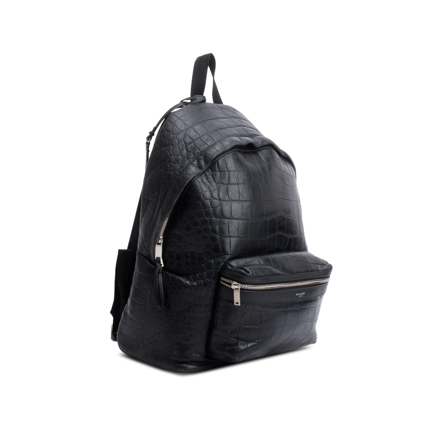 Saint Laurent 2020 Black Crocodile-Embossed Calfskin Leather City Backpack - Image 2