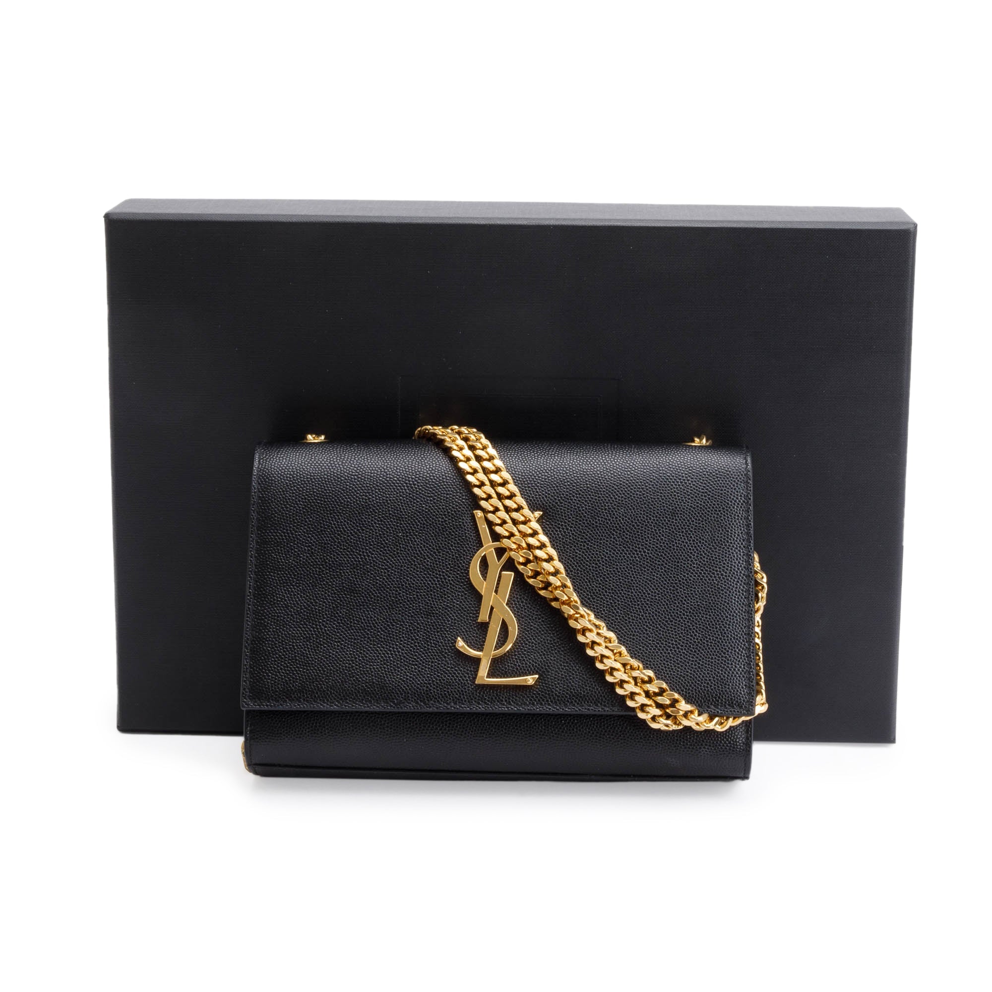 Saint Laurent 2020 Black Grain De Poudre Leather Small Kate Bag w/ Box - Image 3
