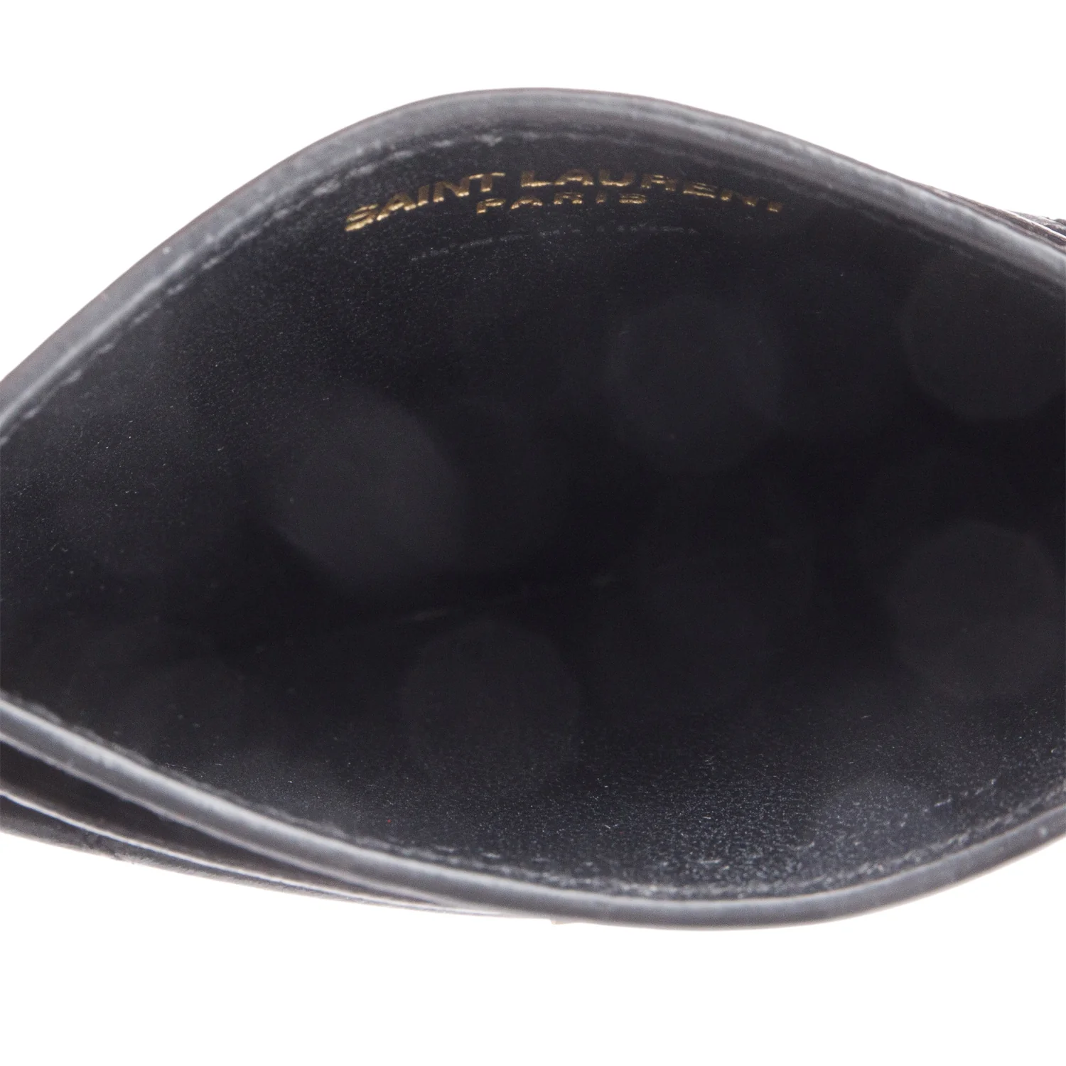 Saint Laurent 2020 Black Grain de Poudre Matelasse Chevron Leather Cassandre Card Case - Image 6
