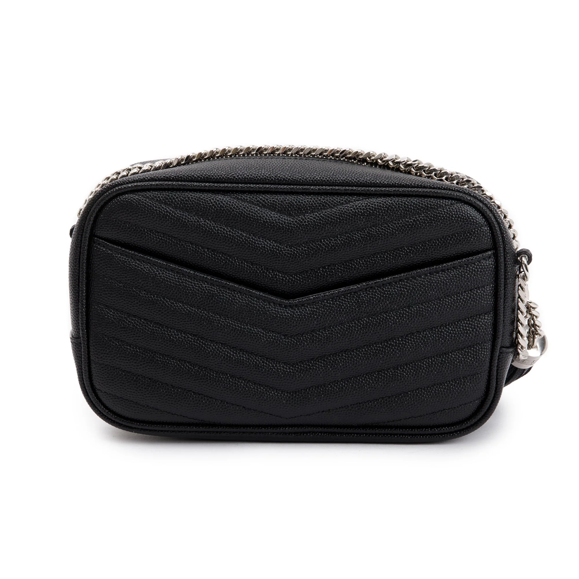 Saint Laurent 2020 Black Grain de Poudre Matelasse Mini Lou Camera Bag - Image 5