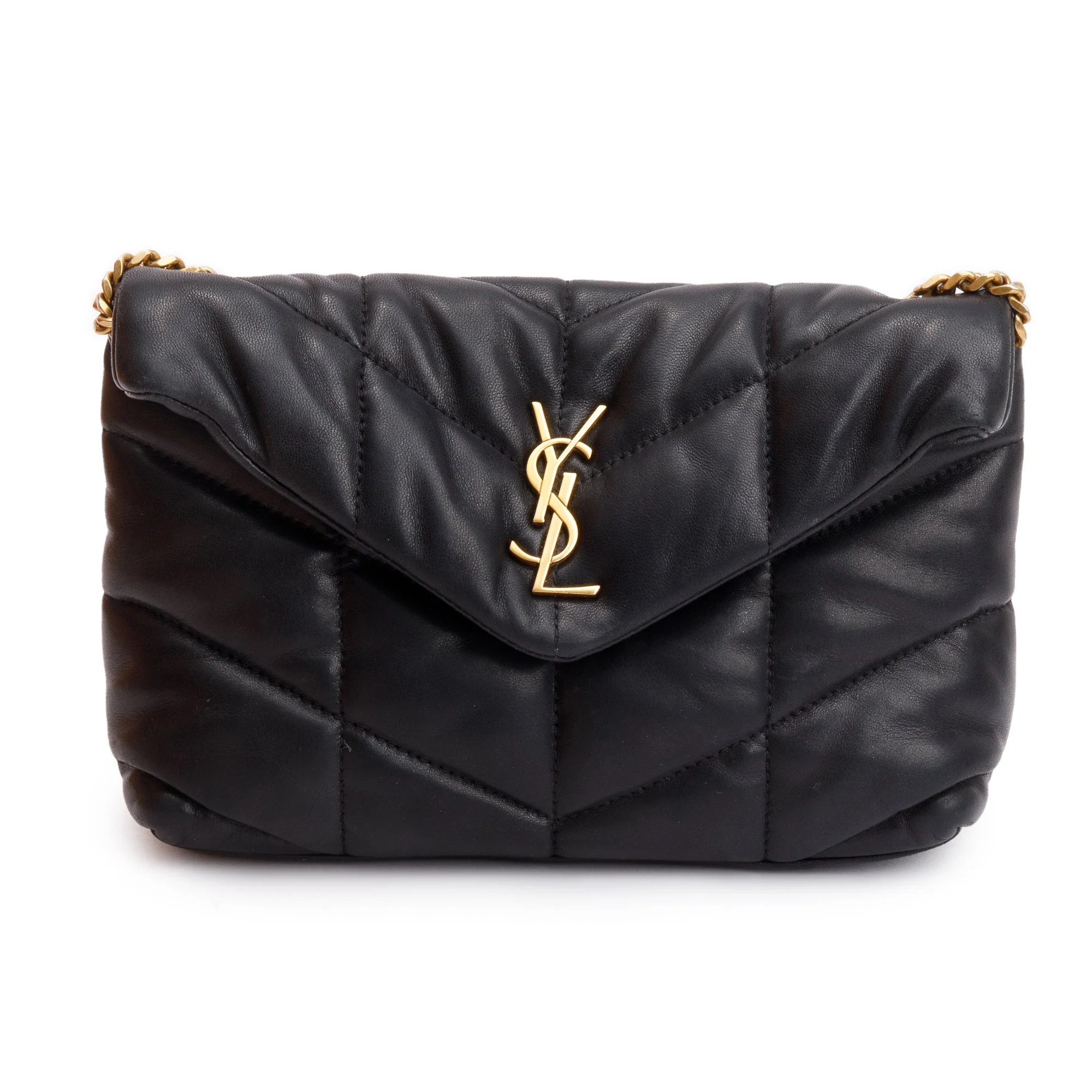 Saint Laurent 2020 Black Leather Toy Puffer Loulou Shoulder Bag w/ Box - Image 4