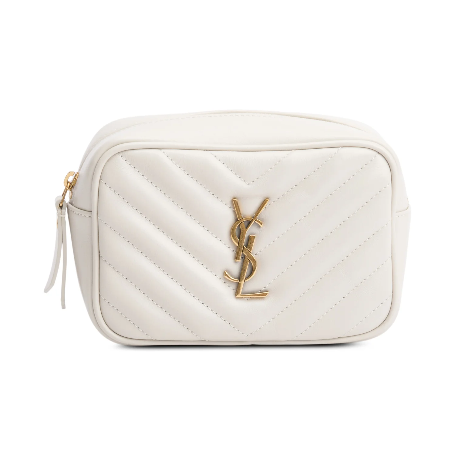 Saint Laurent 2020 White Quilted Calfskin Leather Lou Belt Bag - Image 3