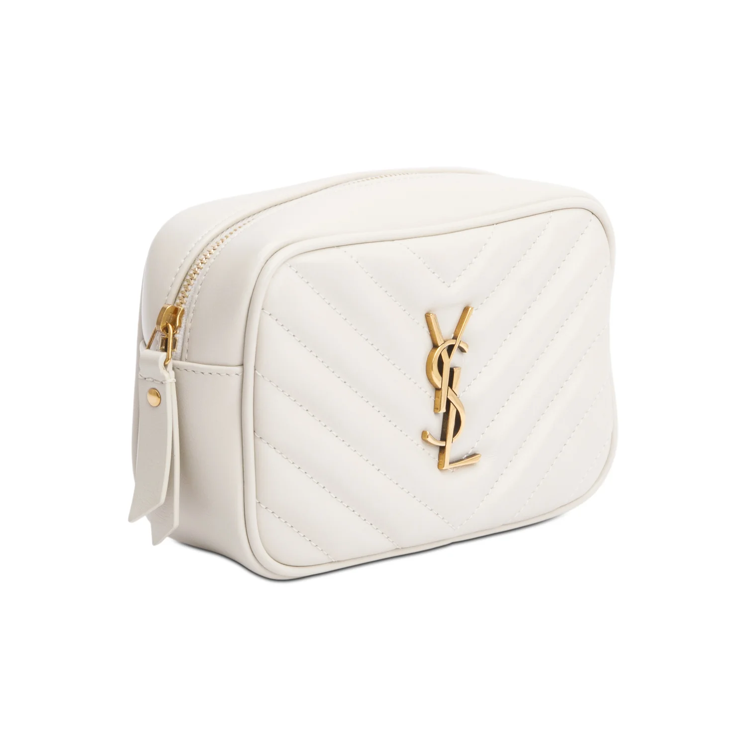 Saint Laurent 2020 White Quilted Calfskin Leather Lou Belt Bag - Image 4