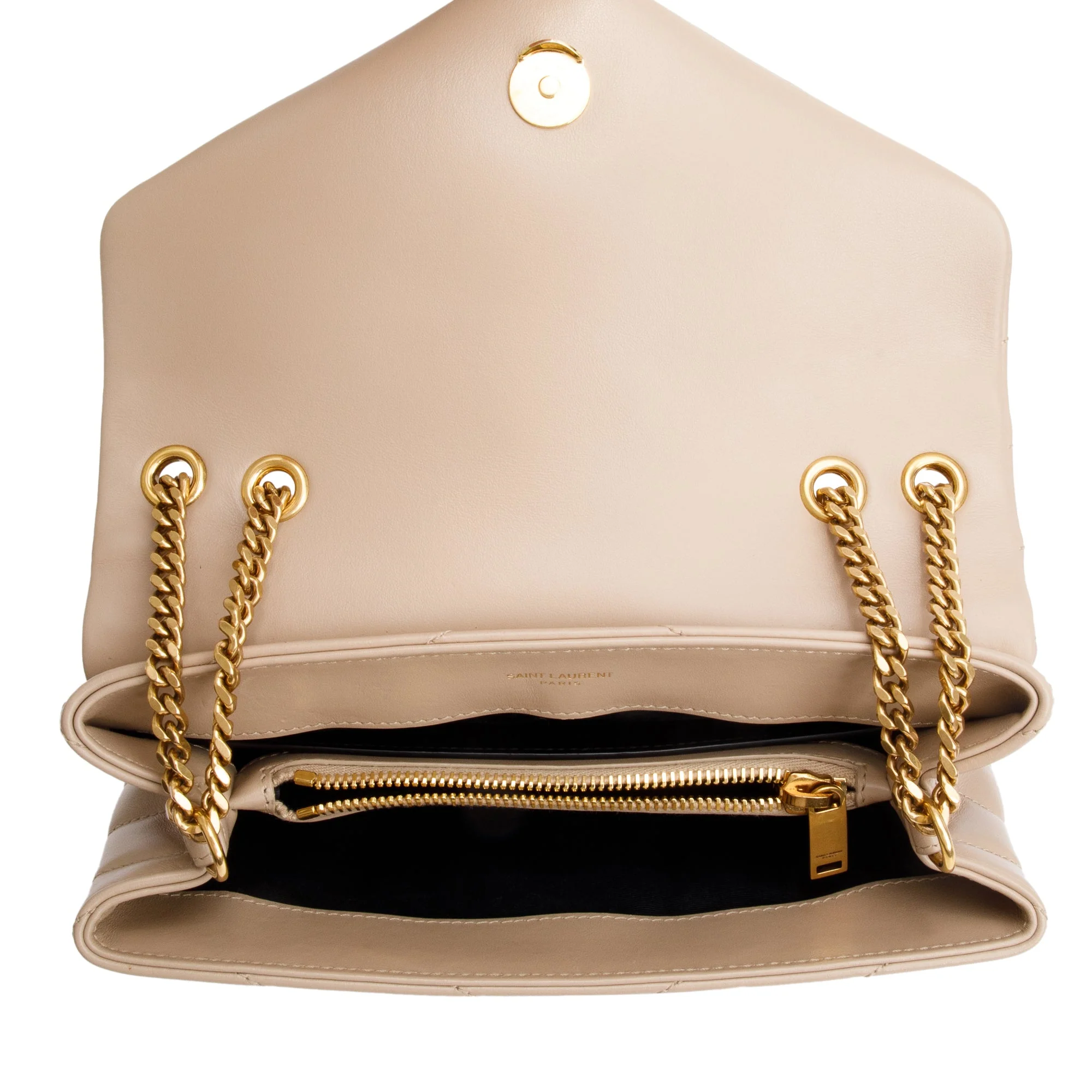 Saint Laurent 2021 Beige Quilted Leather Small Loulou Shoulder Bag - Image 7