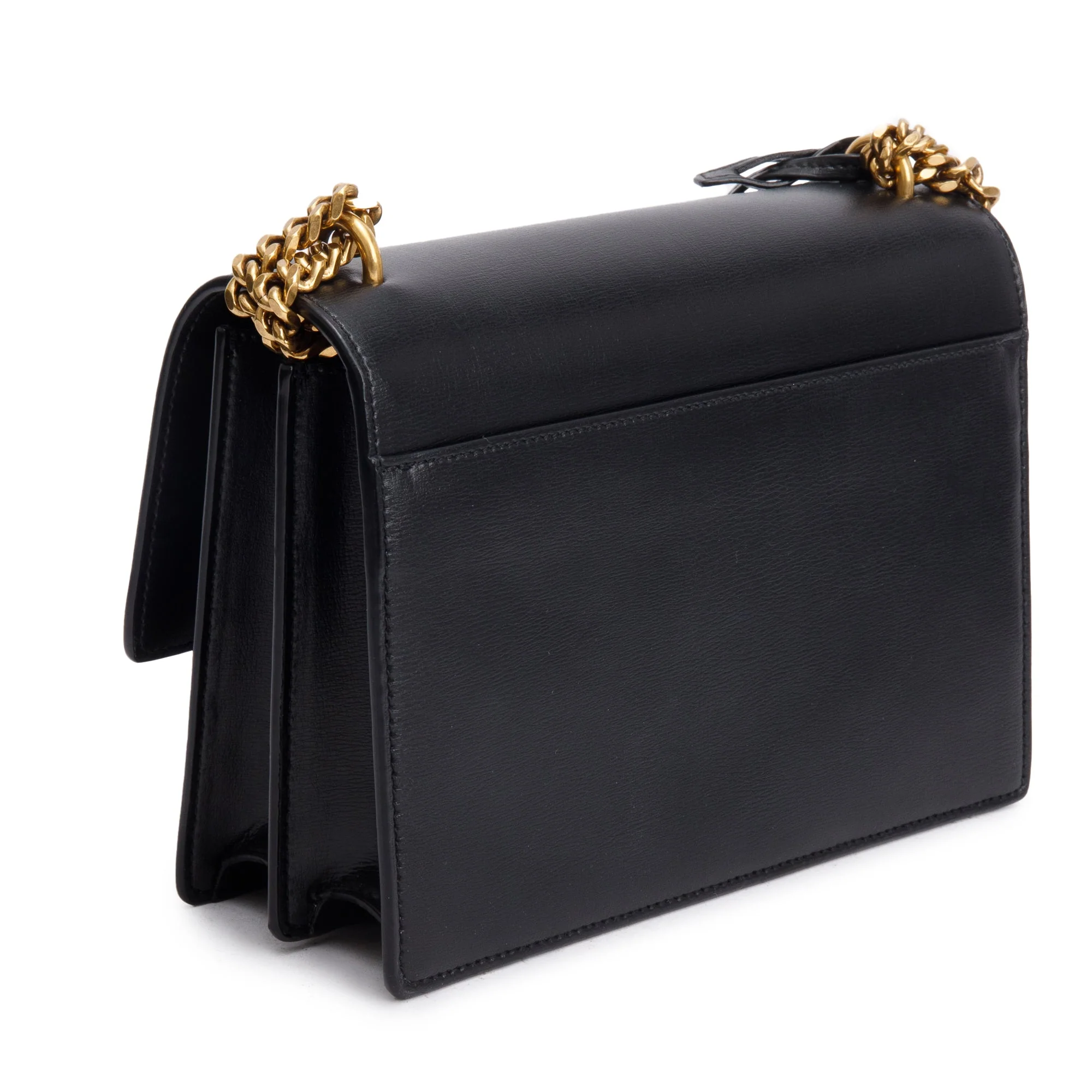 Saint Laurent 2021 Black Calfskin Leather Medium Sunset Shoulder Bag w/ Box - Image 7
