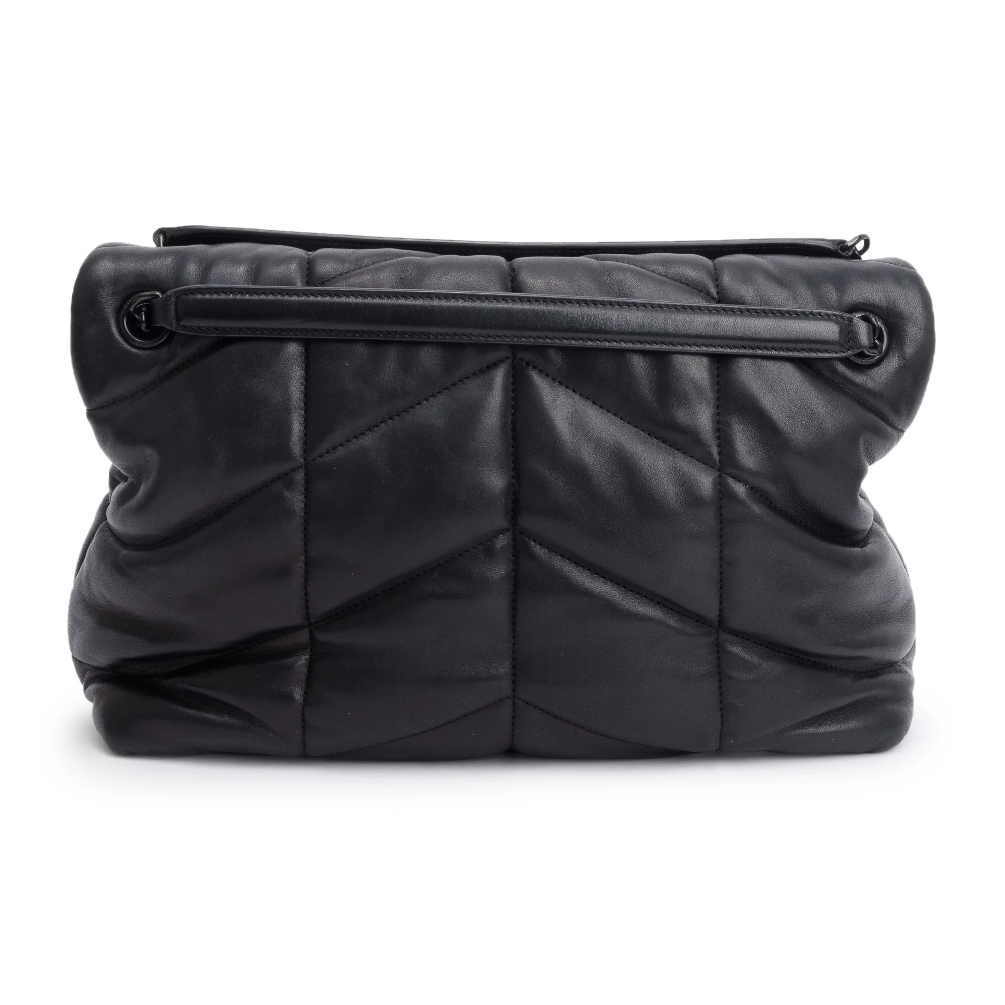 Saint Laurent 2021 Black Nappa Leather Medium Puffer Loulou Shoulder Bag - Image 6
