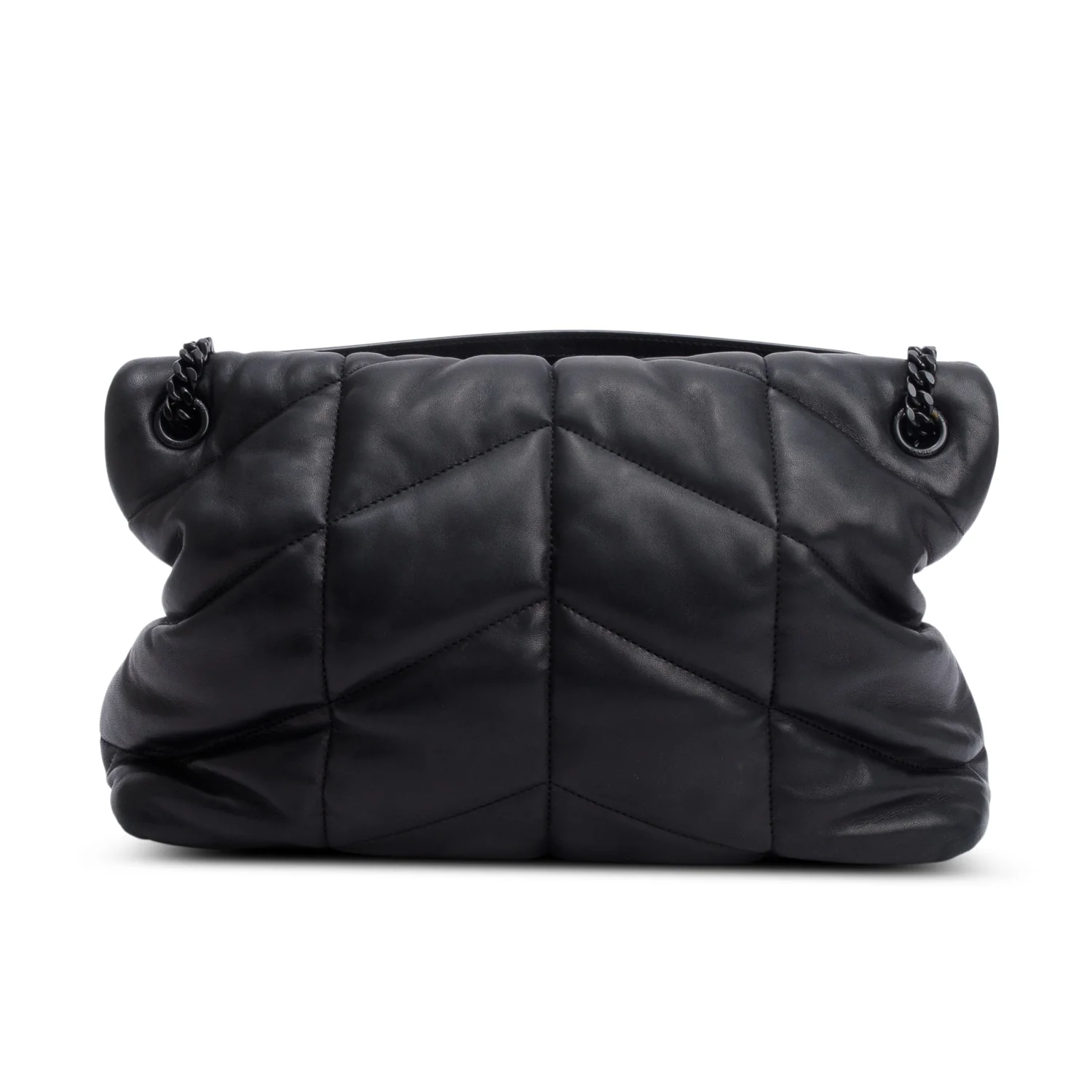 Saint Laurent 2021 Black Nappa Leather Medium Puffer Loulou Shoulder Bag - Image 5