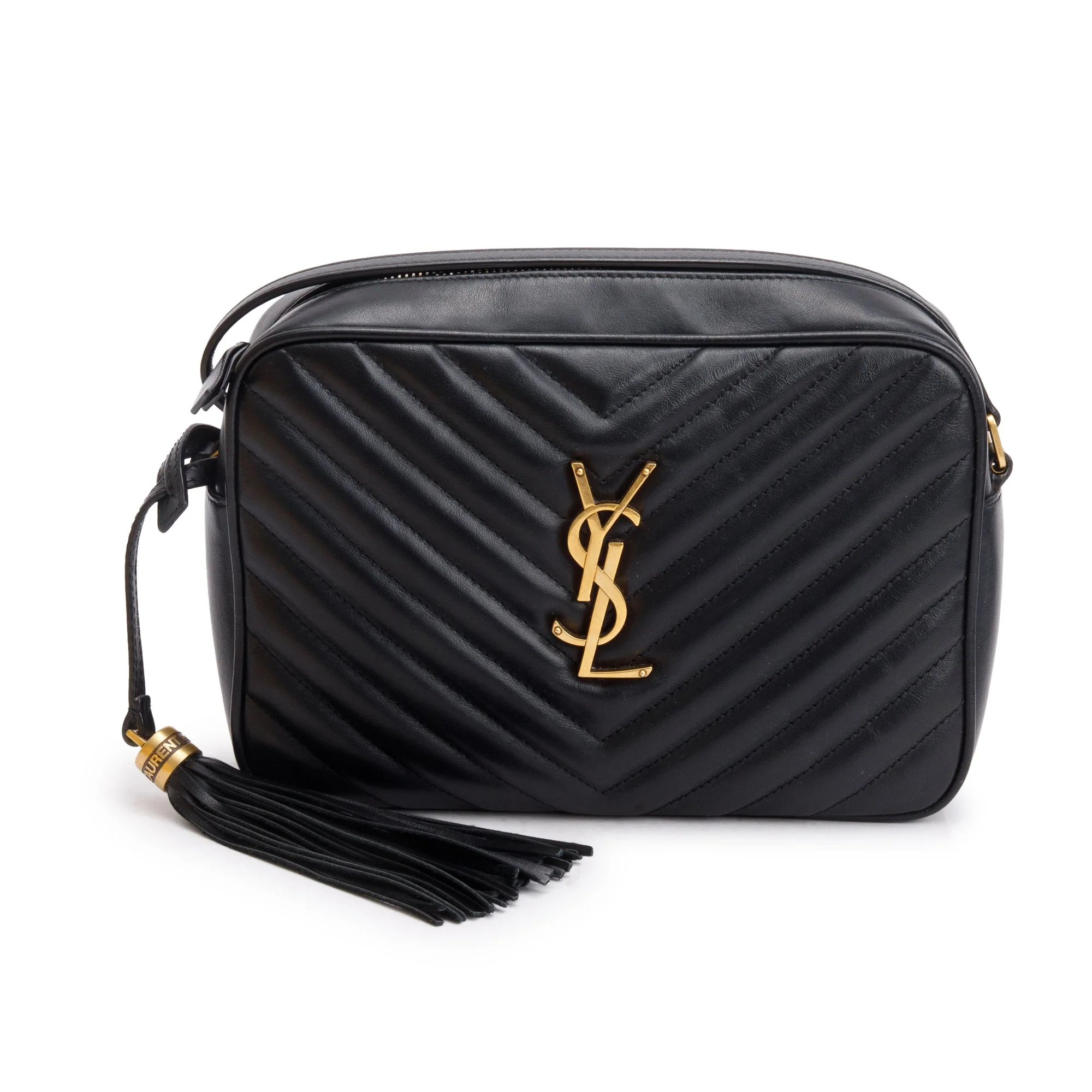 Saint Laurent 2021 Black Quilted Leather Lou Camera Bag - Image 3