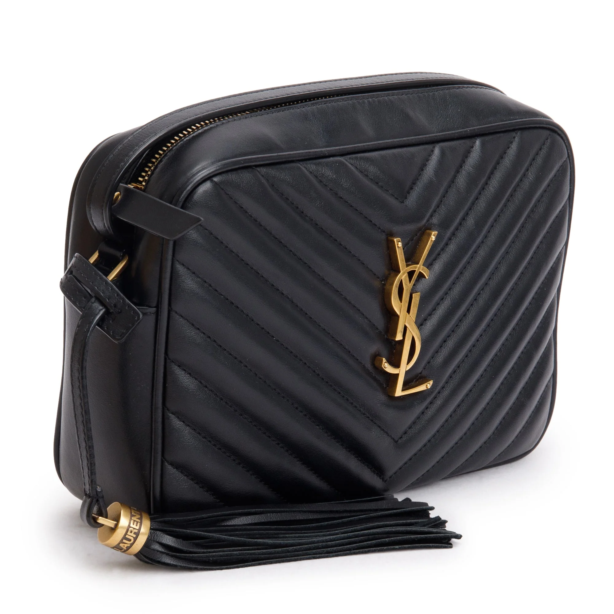 Saint Laurent 2021 Black Quilted Leather Lou Camera Bag - Image 4