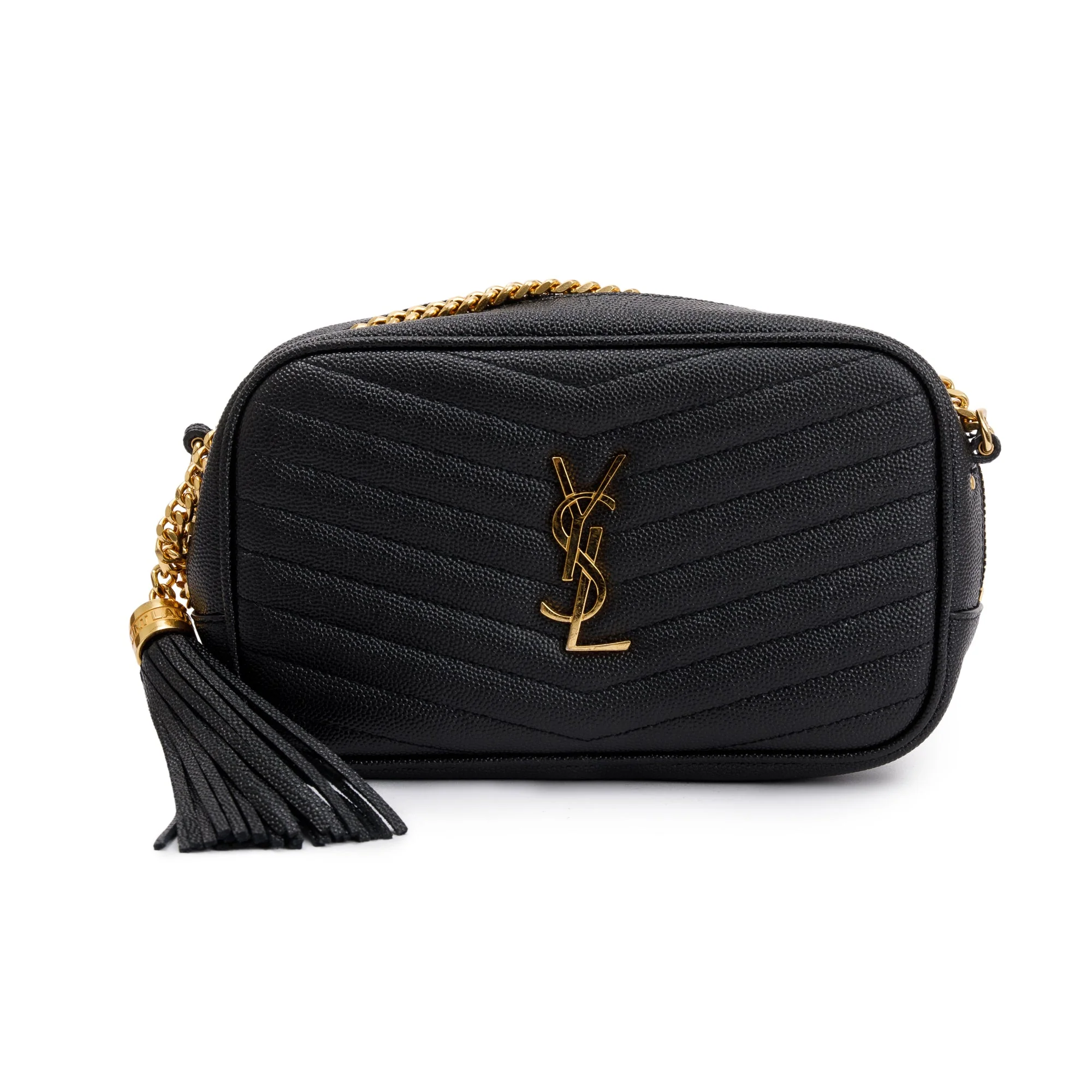 Saint Laurent 2021 Black Quilted Leather Mini Lou Camera Bag - Image 3