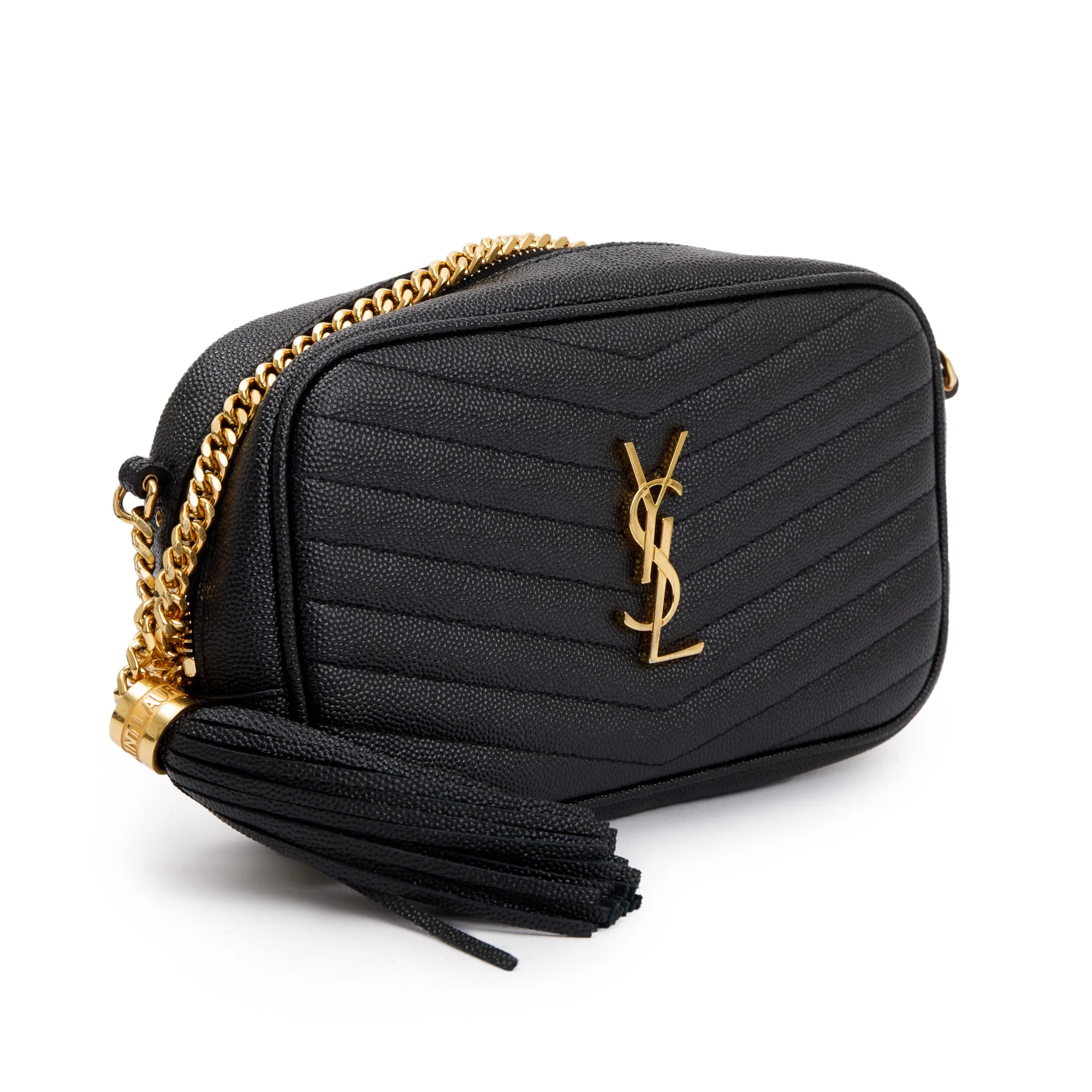 Saint Laurent 2021 Black Quilted Leather Mini Lou Camera Bag - Image 4