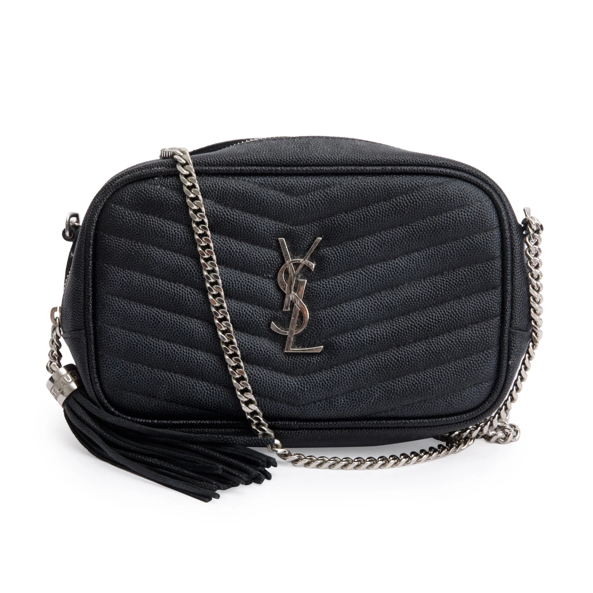 Saint Laurent 2021 Black Quilted Leather Mini Lou Camera Bag