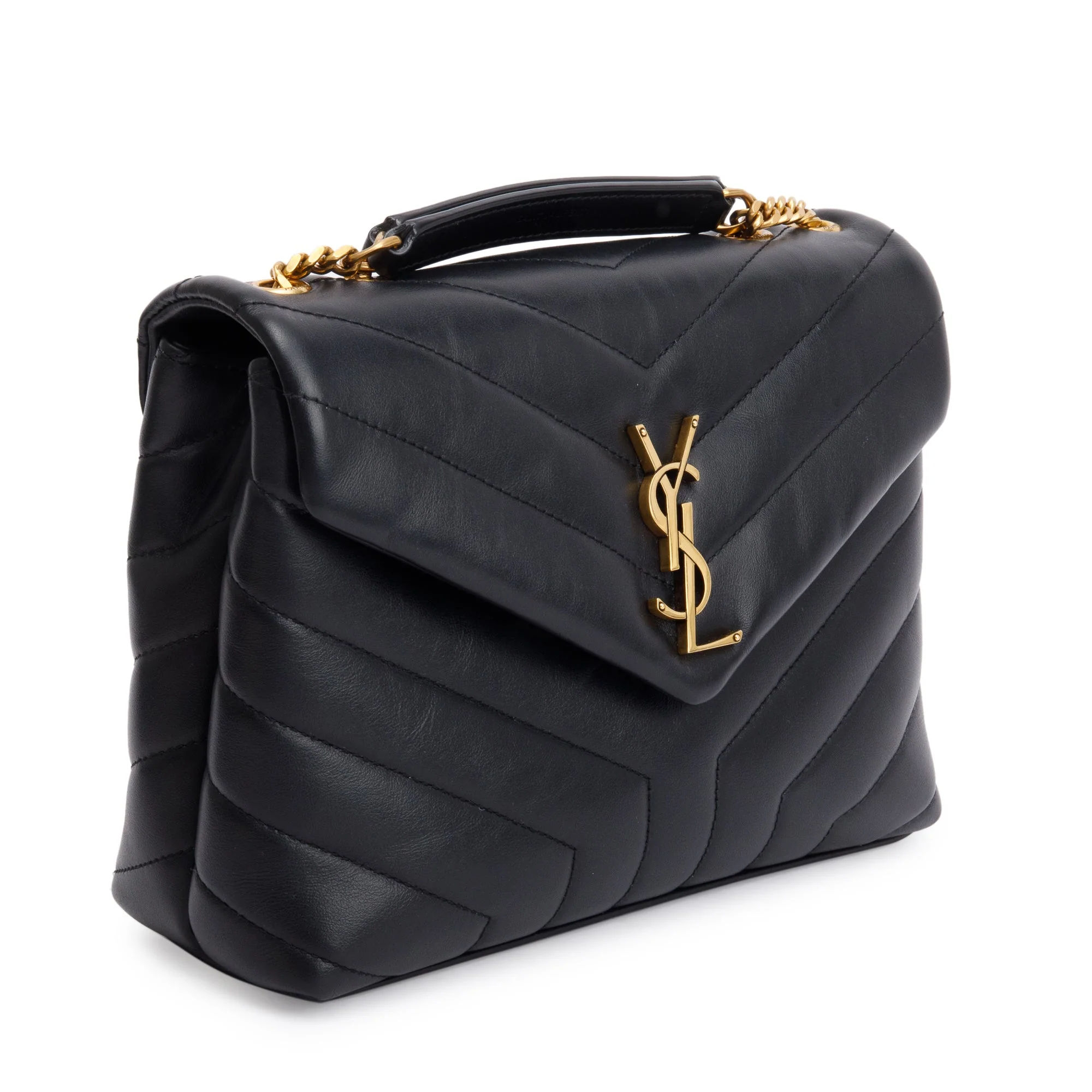 Saint Laurent 2021 Black Quilted Leather Small Loulou Shoulder Bag - Image 4