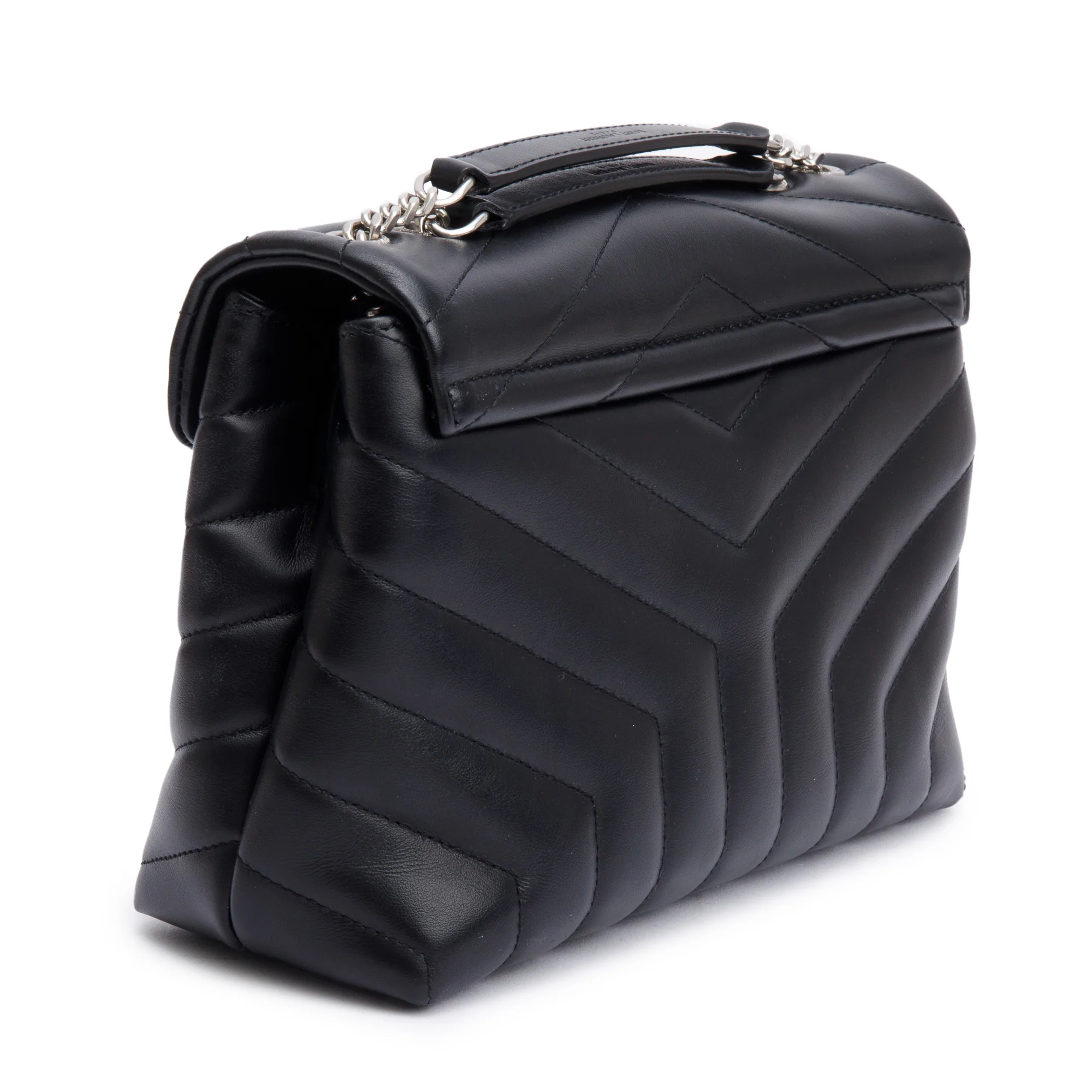 Saint Laurent 2021 Black Quilted Leather Small Loulou Shoulder Bag - Image 6