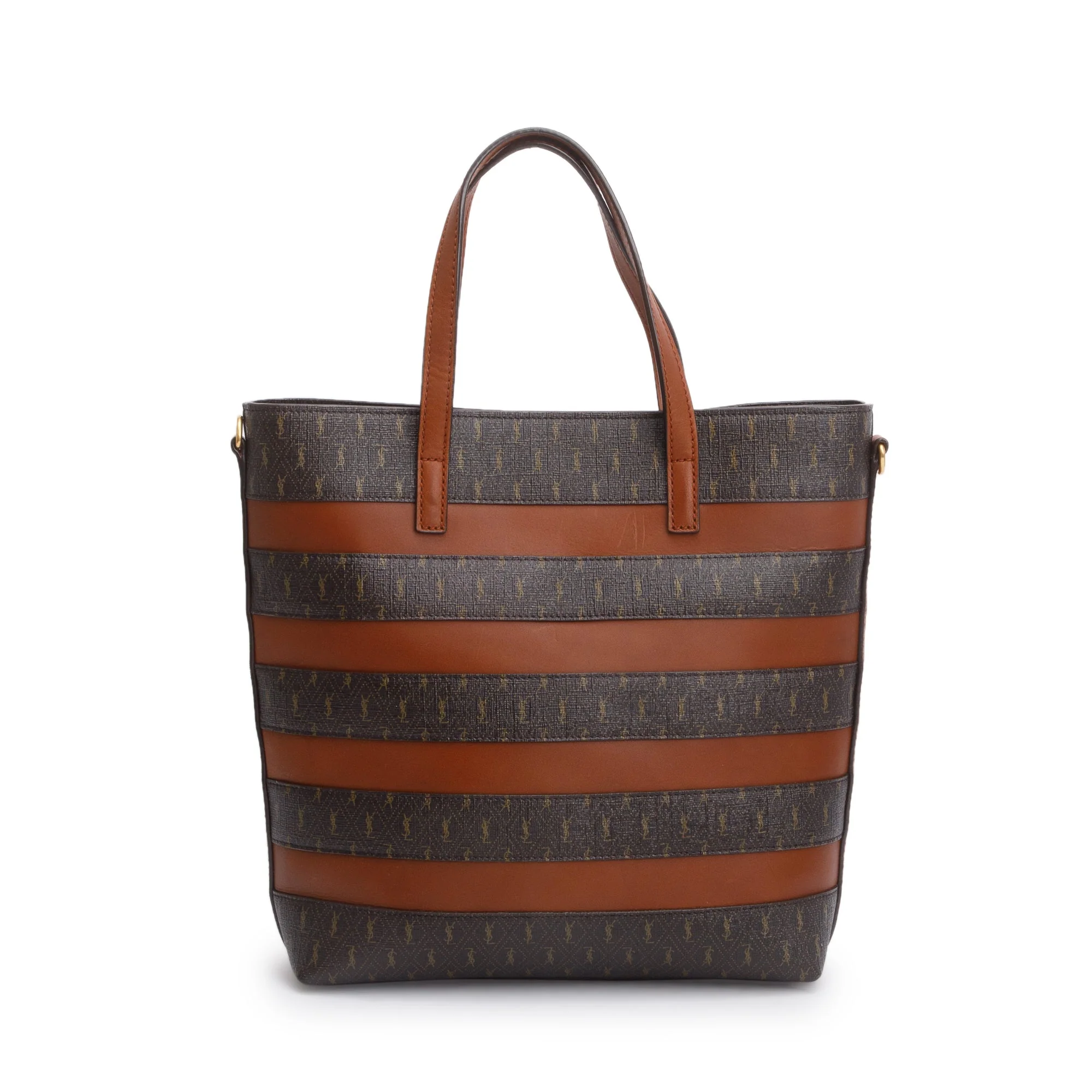 Saint Laurent 2021 Brown Le Monogram Toy Shopping Tote w/ Strap - Image 5