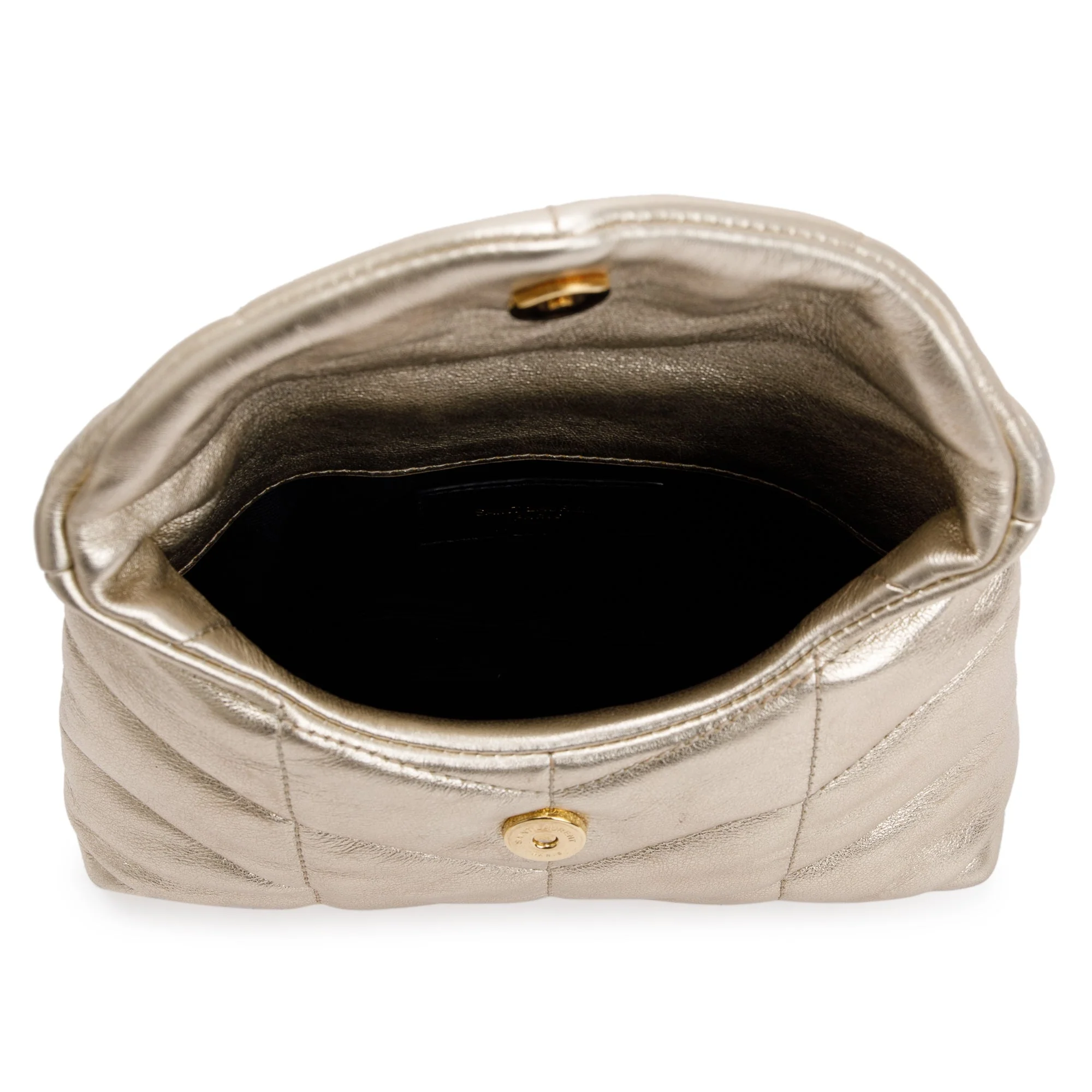 Saint Laurent 2021 Gold Metallic Small Puffer Pouch - Image 10