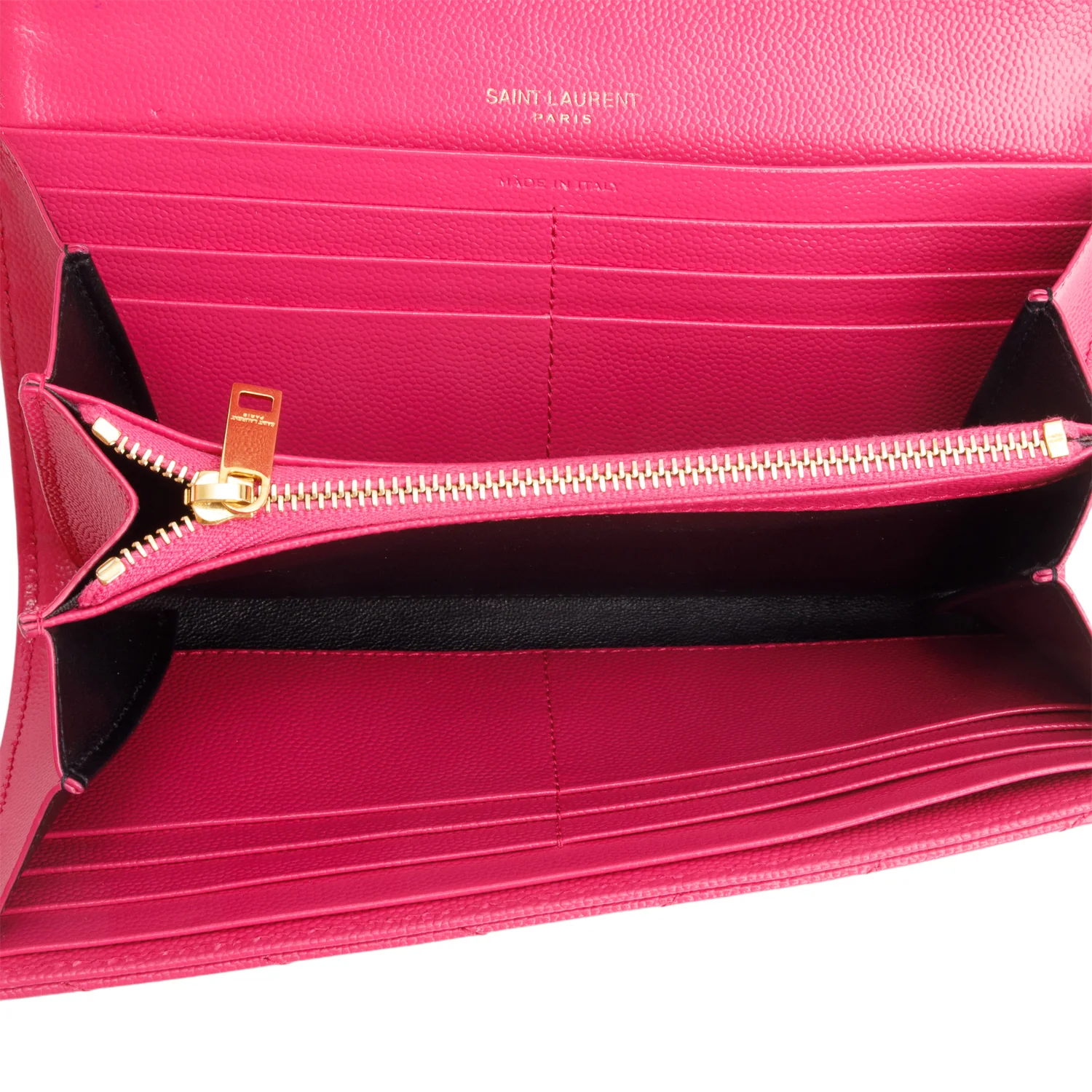 Saint Laurent 2021 Pink Grain de Poudre Cassandre Matelasse Large Flap Wallet w/ Box - Image 7