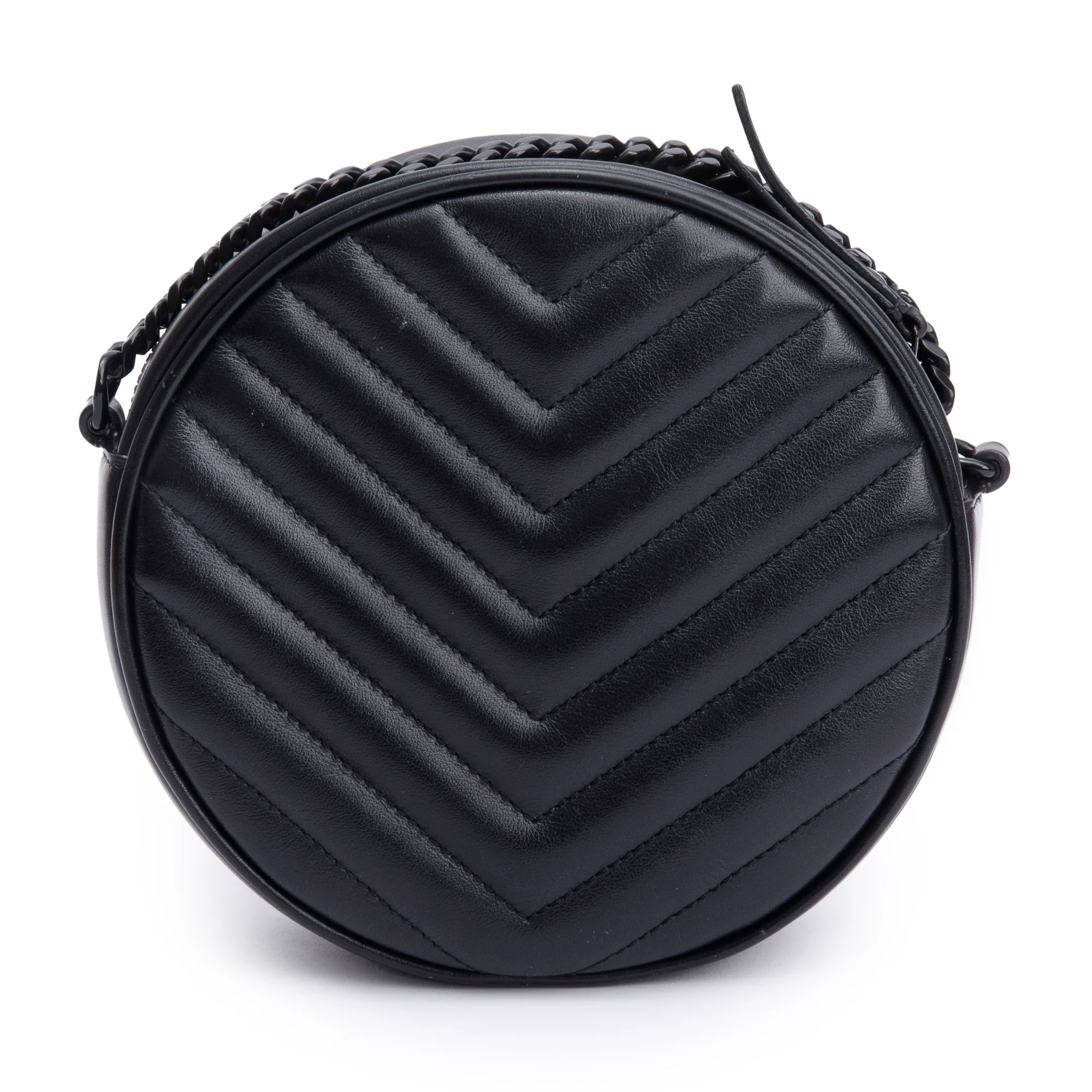Saint Laurent 2021 So Black Quilted Leather Round Vinyle Camera Bag - Image 5