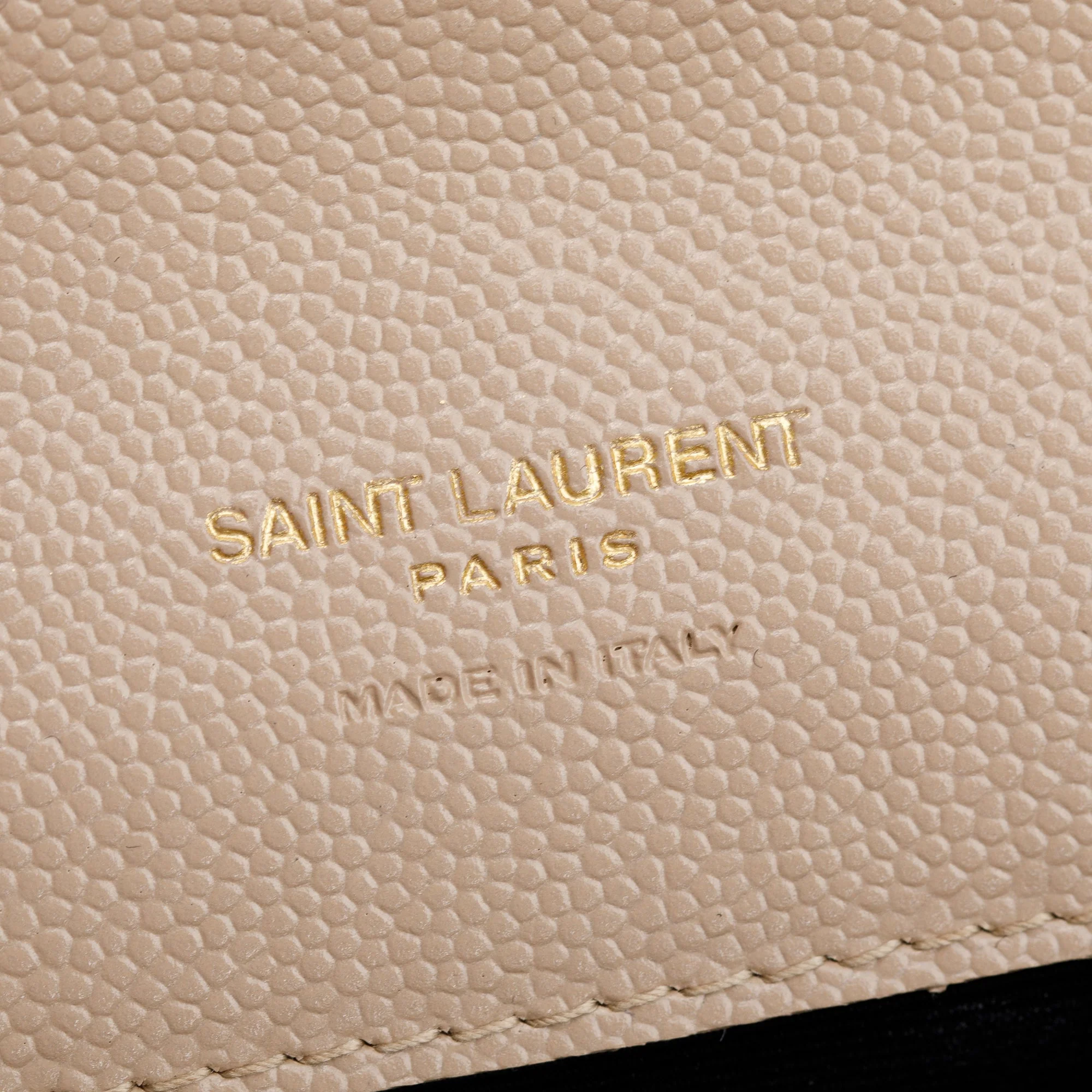 Saint Laurent 2022 Beige Grain De Poudre Matelasse Cassandre Flap Pouch w/ Strap - Image 6