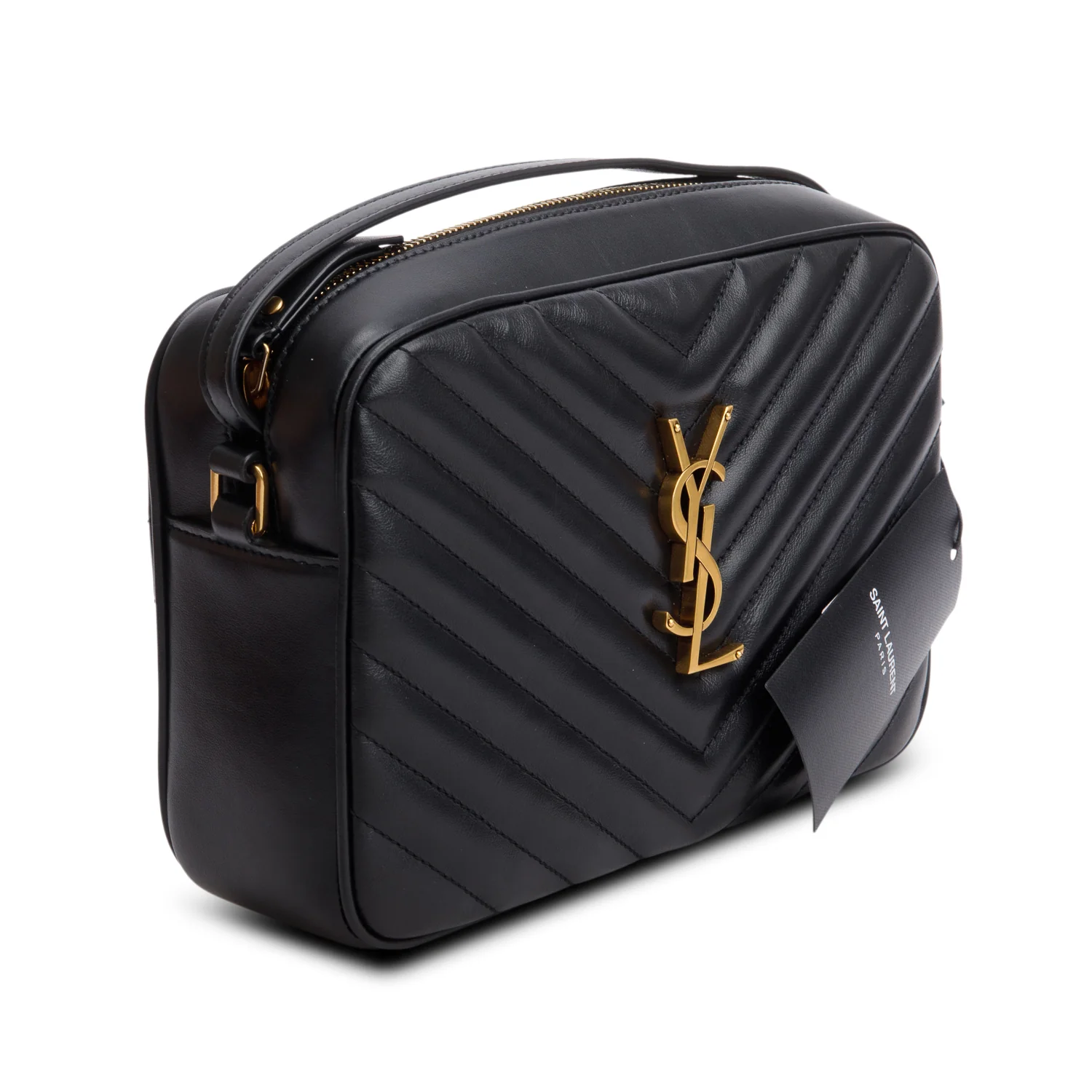 Saint Laurent 2022 Black Calfskin Matelasse Monogram Lou Camera Bag w/ Box - Image 5
