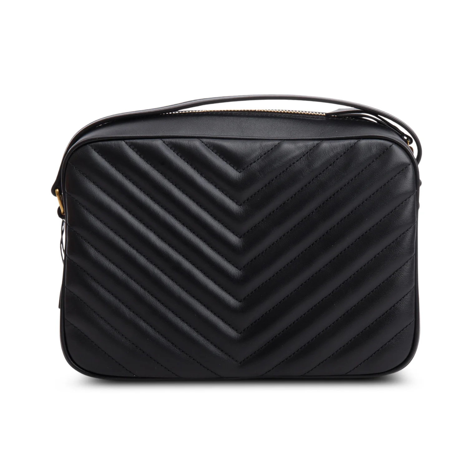 Saint Laurent 2022 Black Calfskin Matelasse Monogram Lou Camera Bag w/ Box - Image 6
