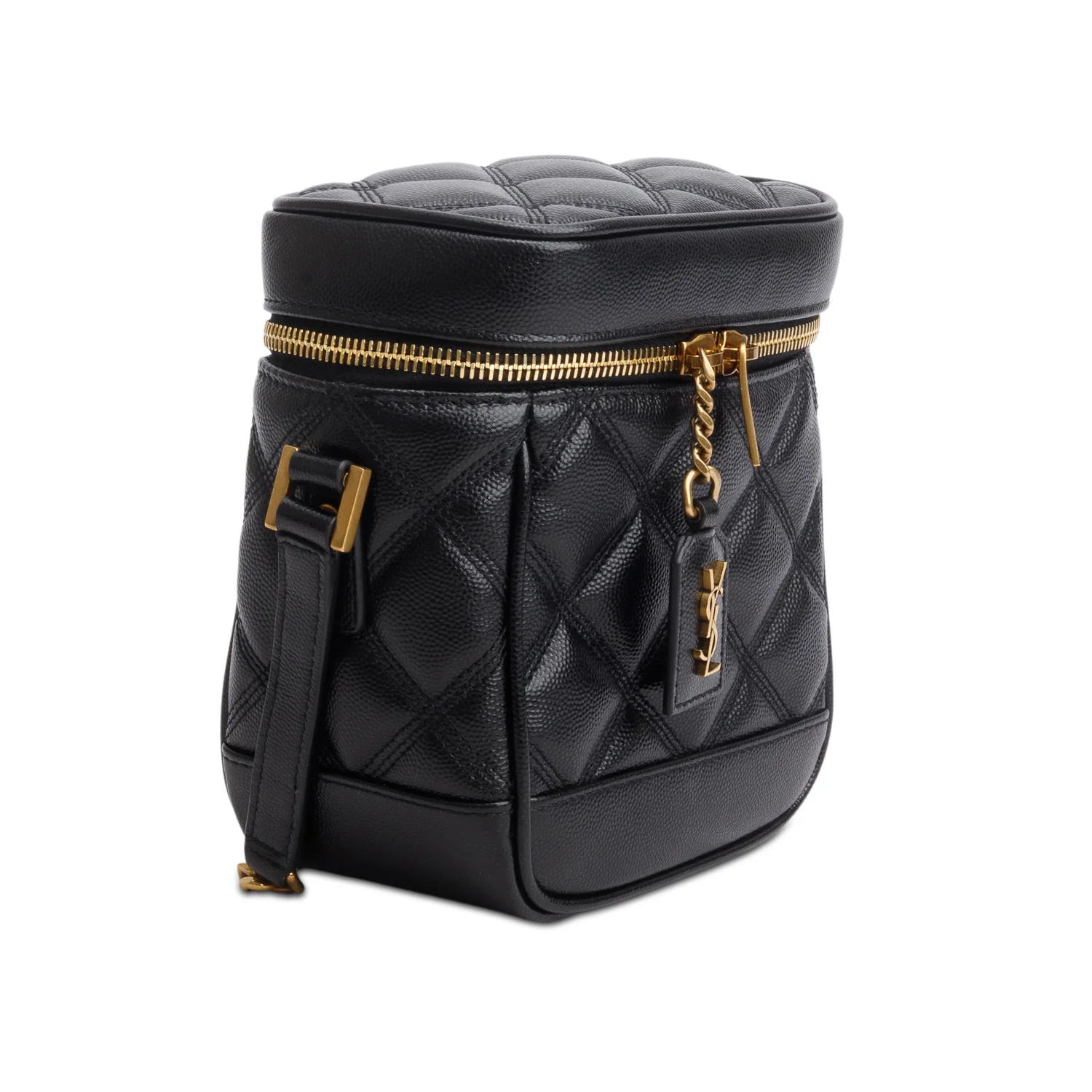 Saint Laurent 2022 Black Grain de Poudre Quilted 80's Vanity Bag w/ Box - Image 5
