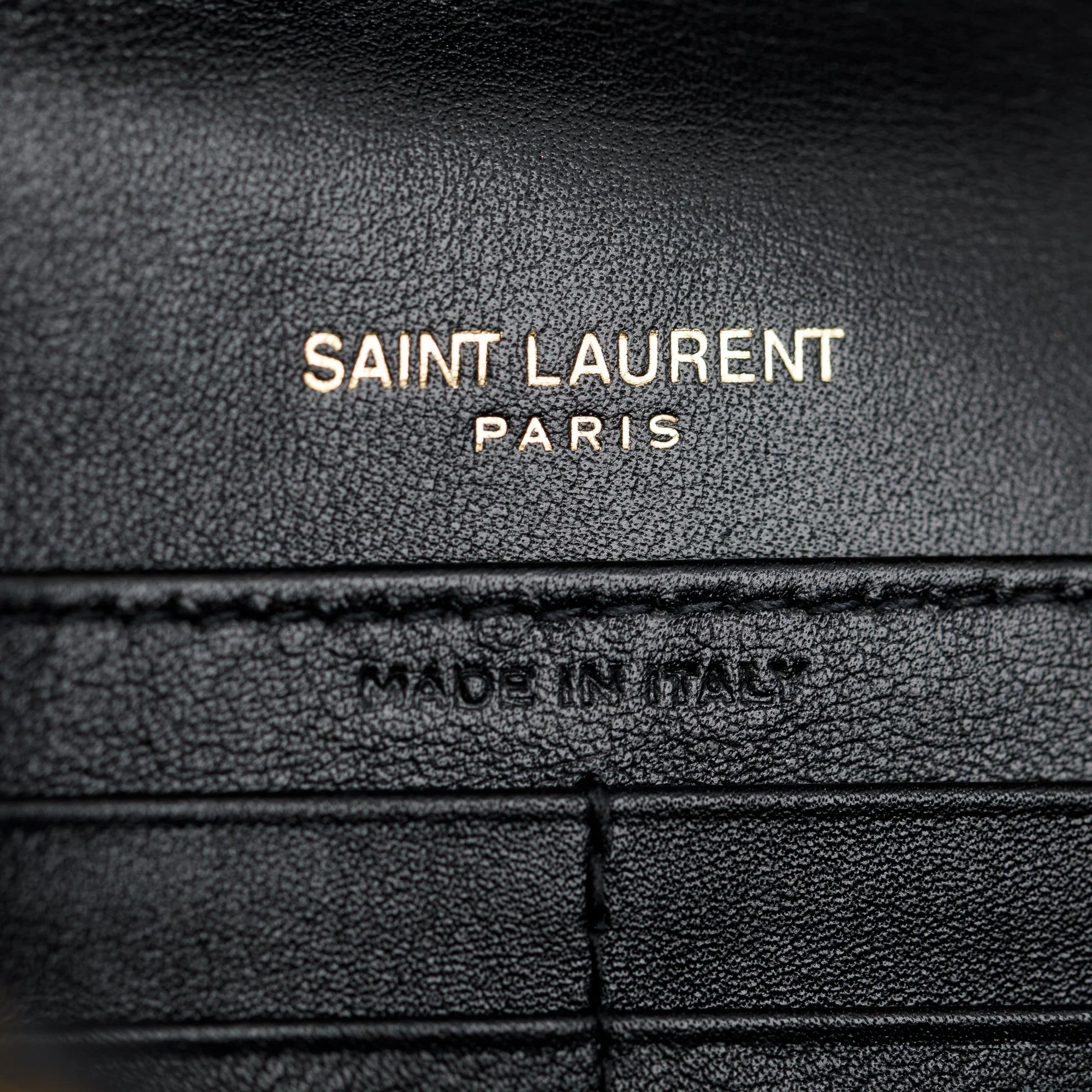 Saint Laurent 2022 Black Python Embossed Patent Leather Chain Wallet - Image 7