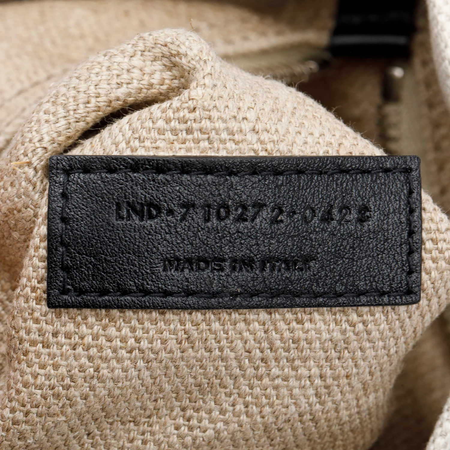 Saint Laurent 2023 Beige Linen Calfskin Rive Gauche Drawstring Backpack - Image 5