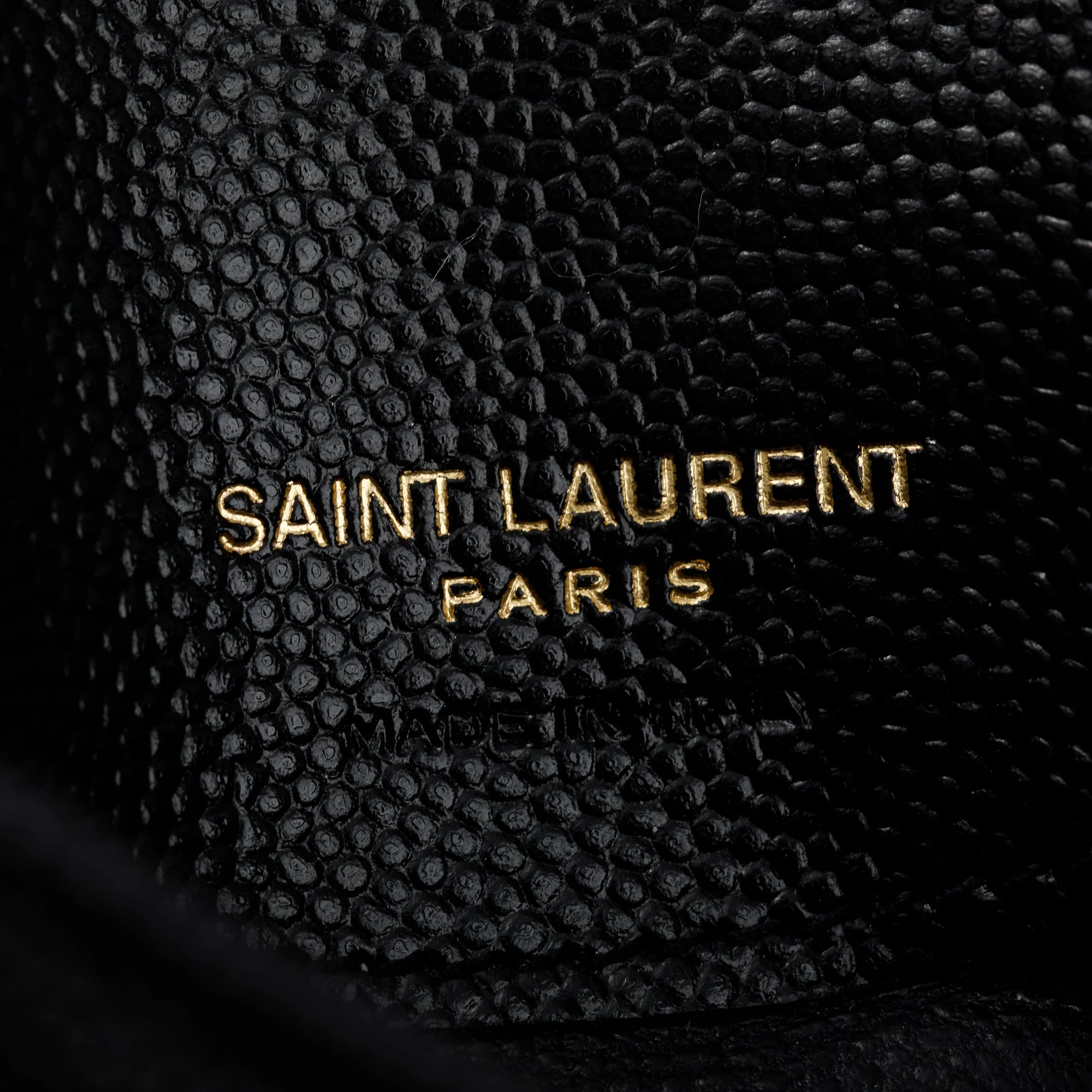 Saint Laurent 2023 Black Grain De Poudre Cassandre Matelasse Fragments Flap Card Case w/ Box - Image 5