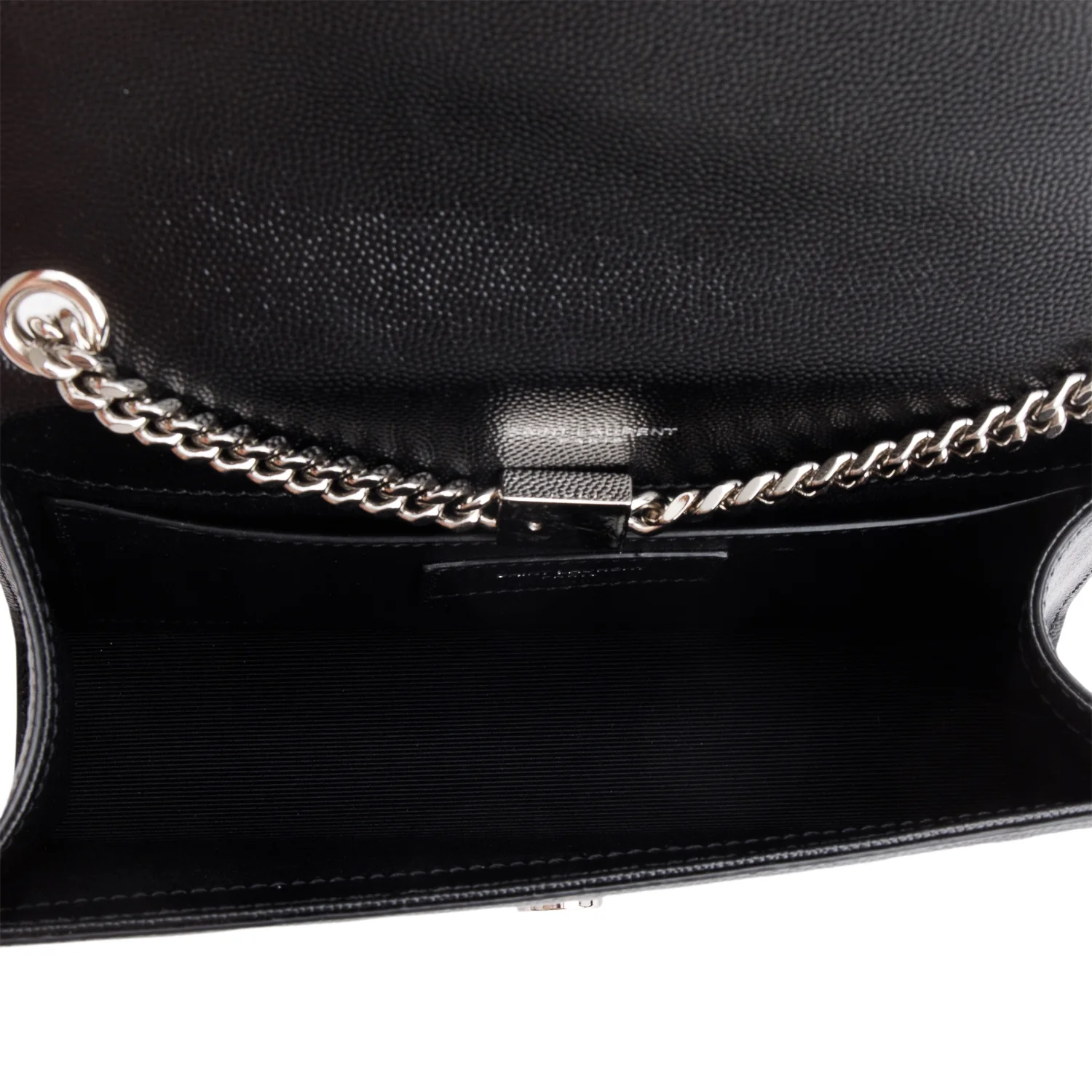 Saint Laurent 2023 Black Grain De Poudre Small Monogram Kate Satchel w/ Box & Receipt - Image 9