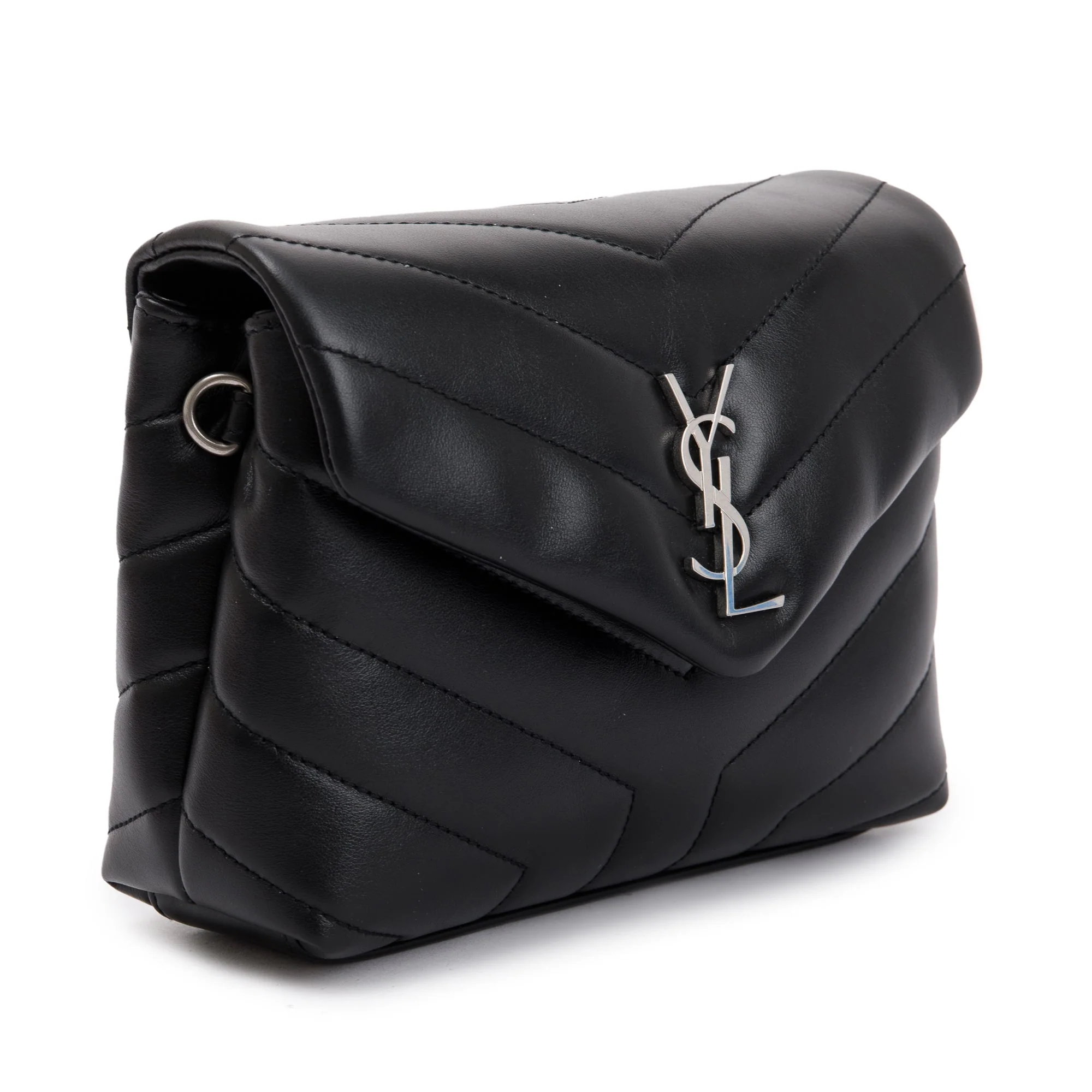 Saint Laurent 2023 Black Monogram Matelasse Toy Loulou Crossbody Bag w/ Box - Image 5
