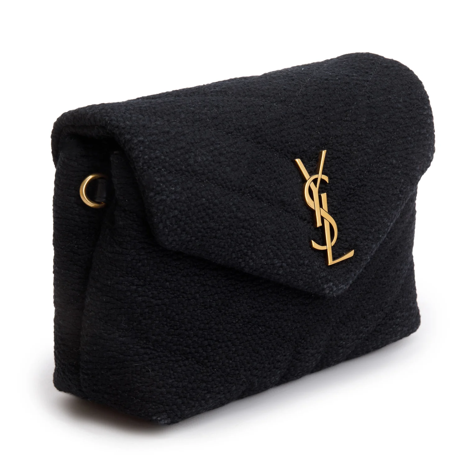 Saint Laurent 2023 Black Tweed Y Quilted Monogram Toy Loulou Crossbody Bag - Image 4