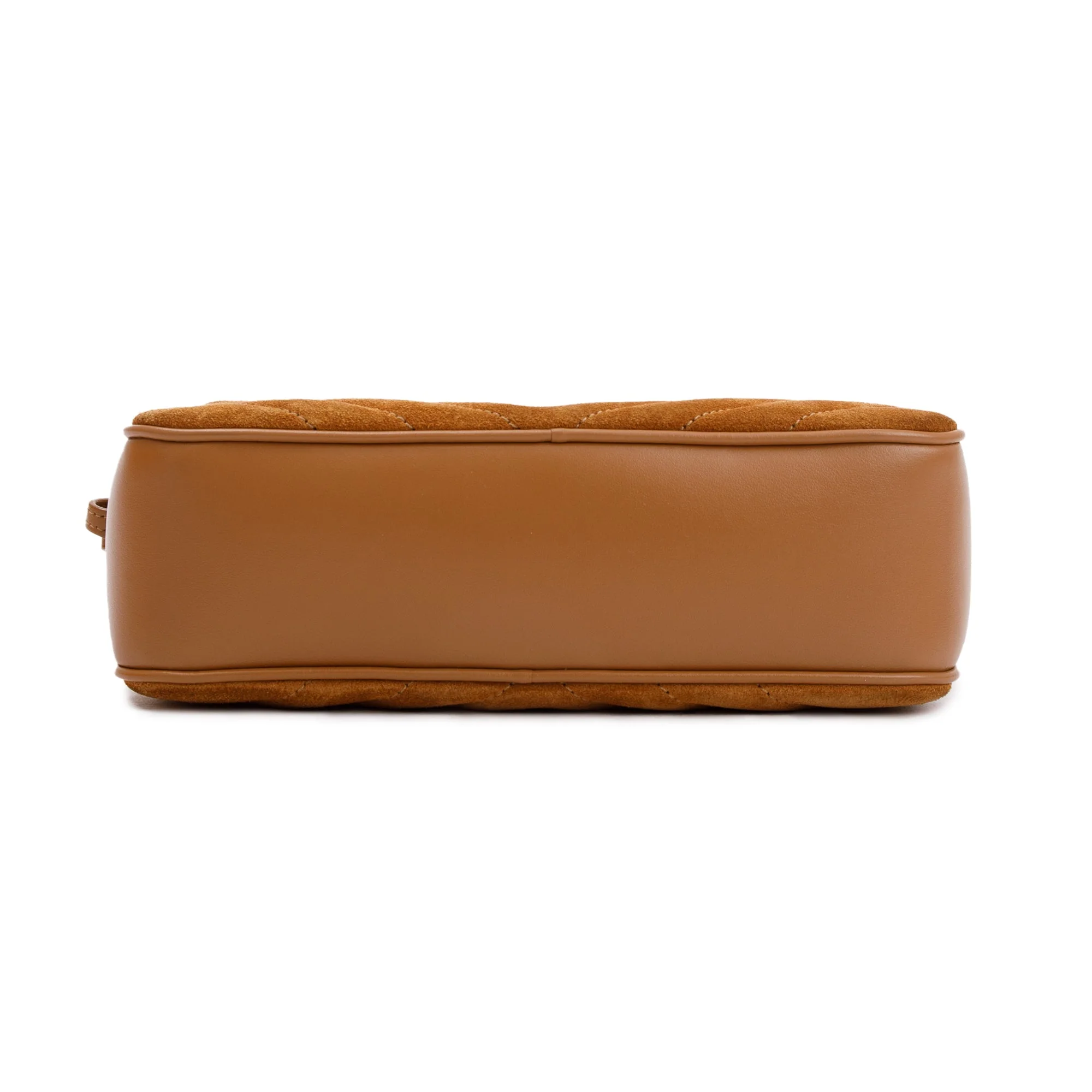 Saint Laurent 2023 Brown Quilted Suede & Smooth Leather Lou Camera Bag w/ Box - Image 8