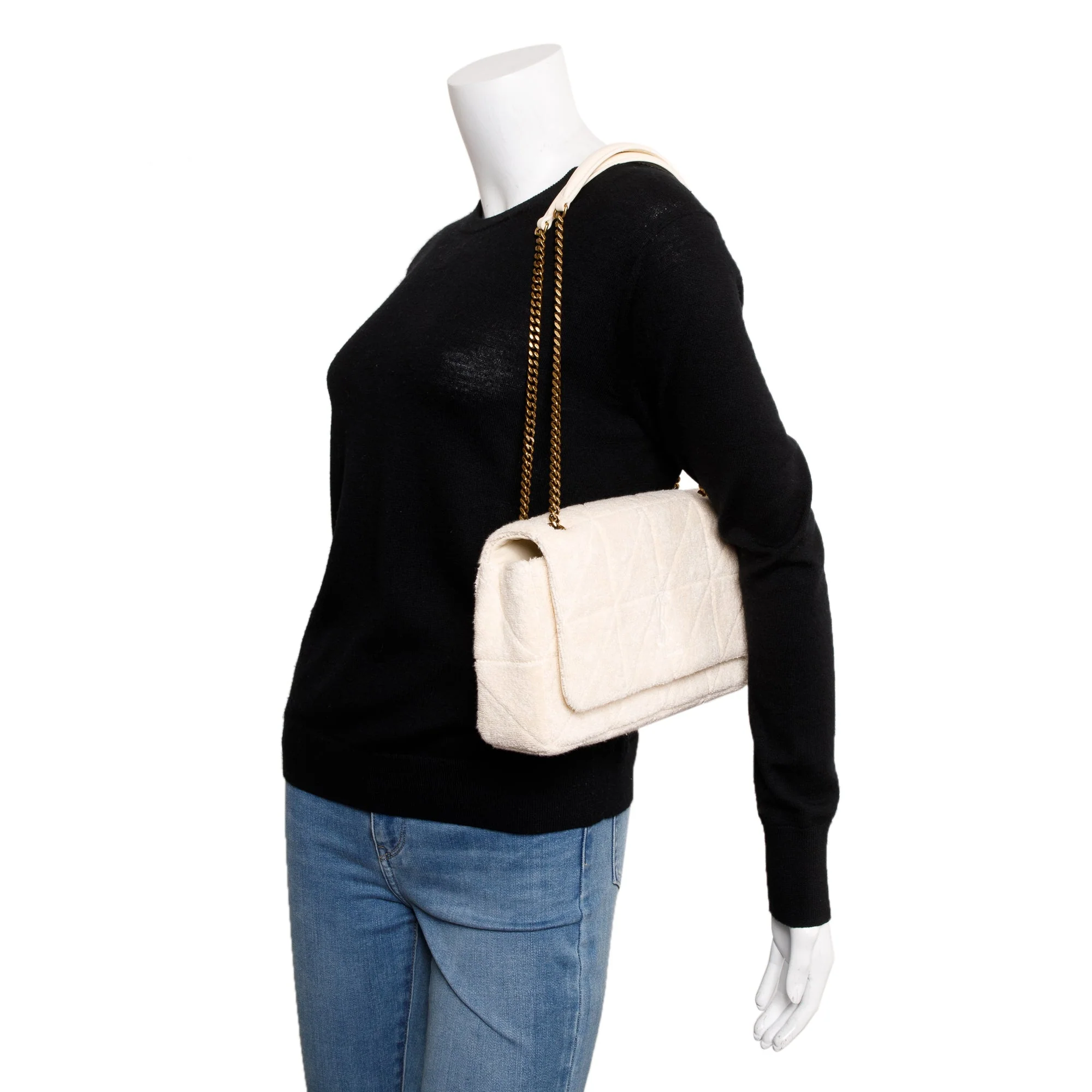 Saint Laurent 2023 White Terry Cloth Medium Jamie bag - Image 2