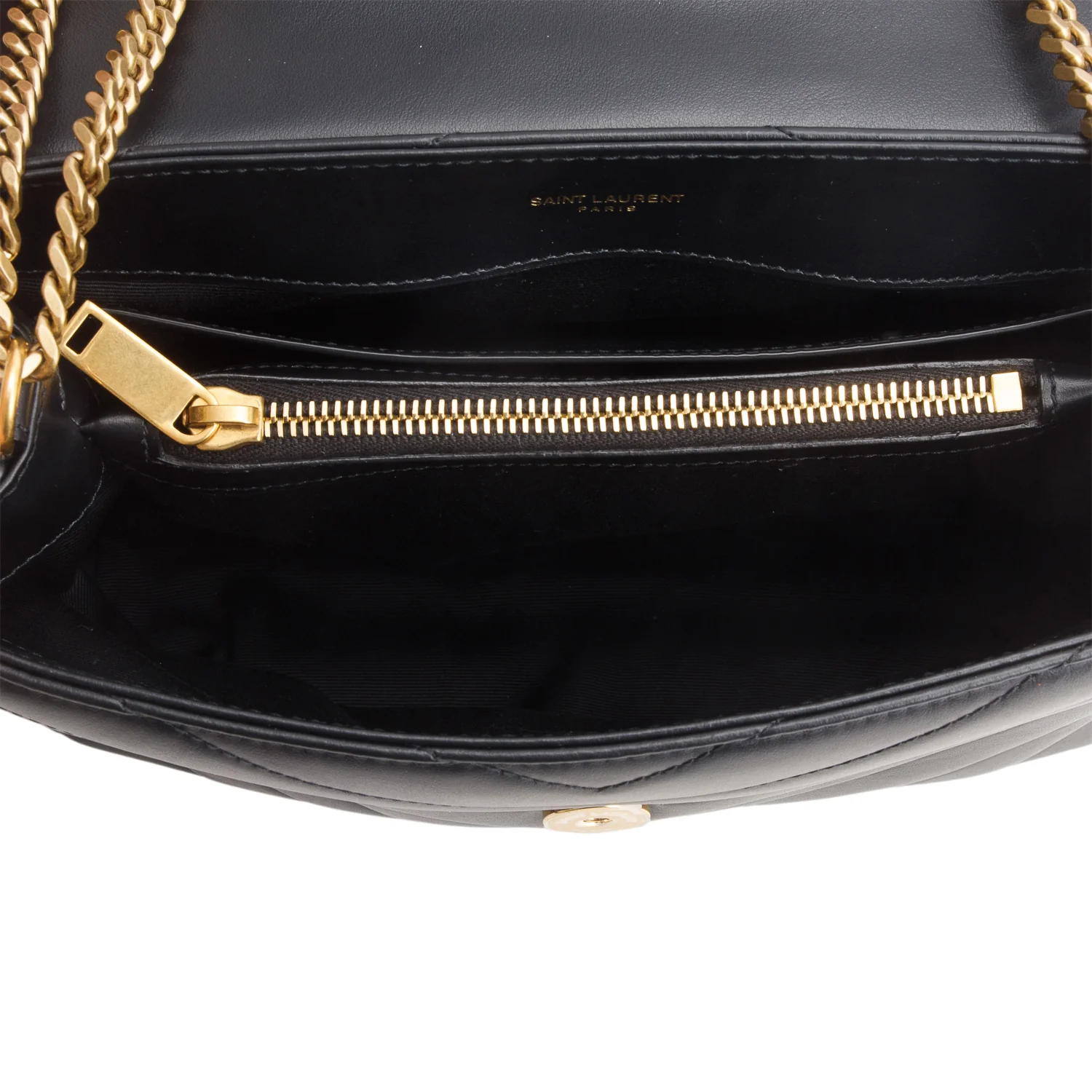 Saint Laurent 2024 Black Calfskin Y Quilted Monogram Small LouLou Shoulder Bag - Image 8