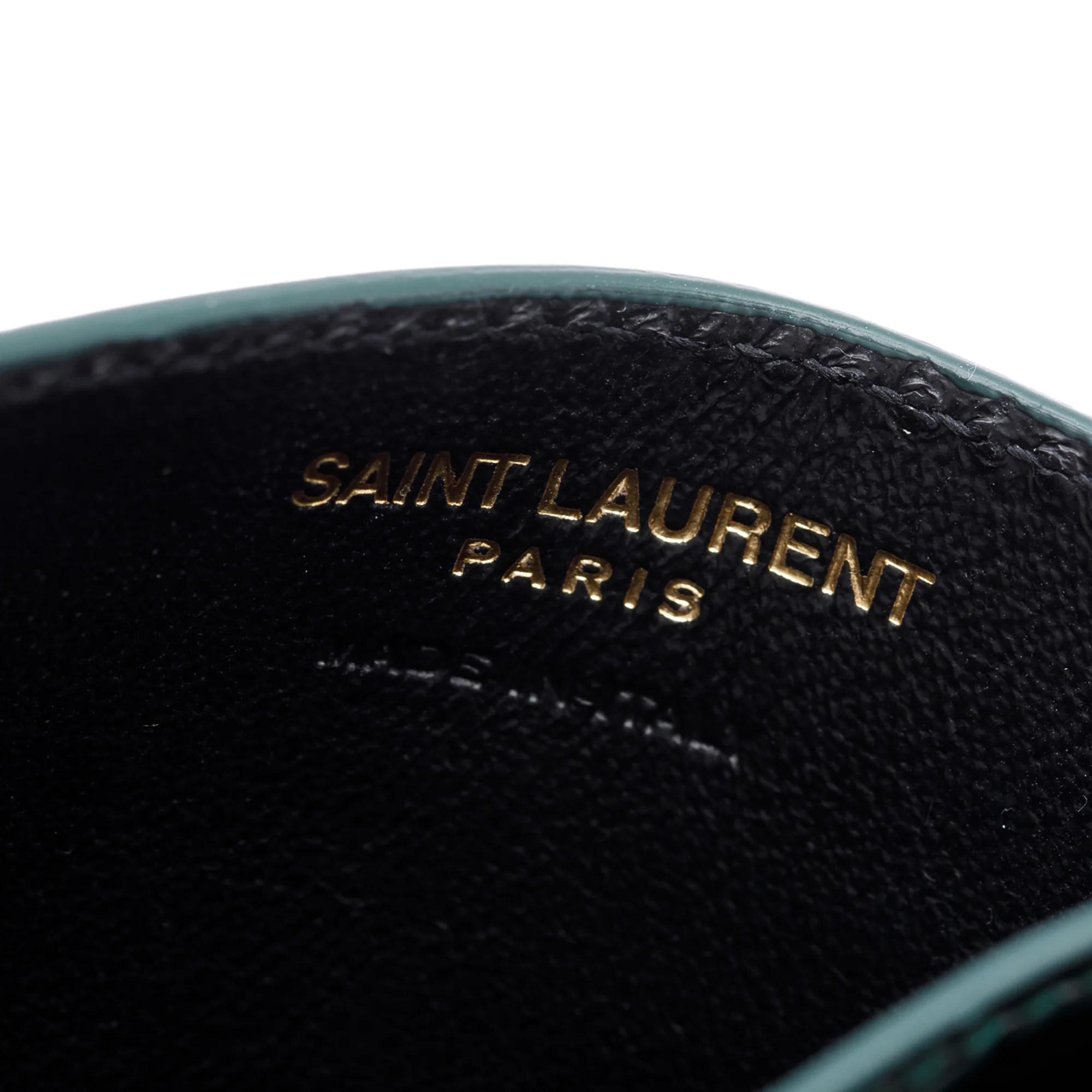 Saint Laurent 2024 Green Patent Leather Cassandre Card Holder w/ Box - Image 6