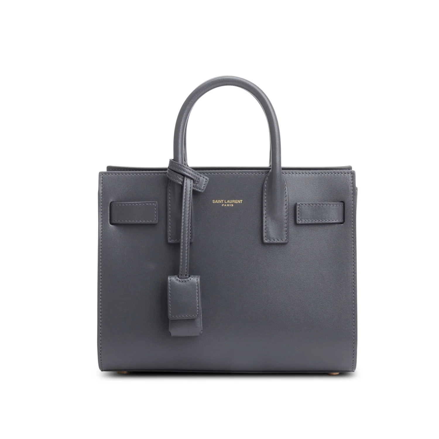 Saint Laurent 2024 Grey Smooth Calfskin Leather Nano Sac De Jour w/ Strap - Image 3