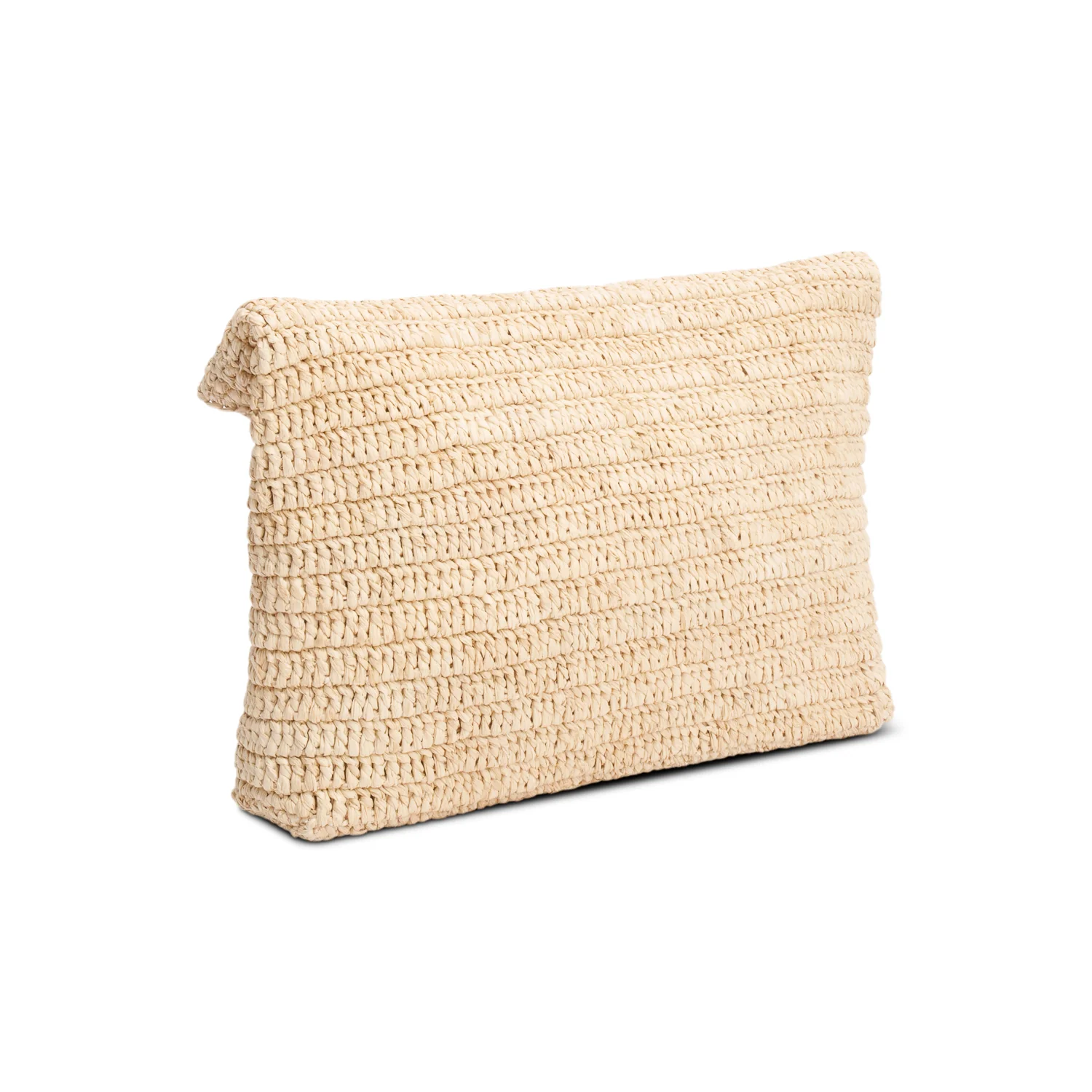 Saint Laurent 2024 Neutral Raffia Cassandre Large Envelope Pouch - Image 4