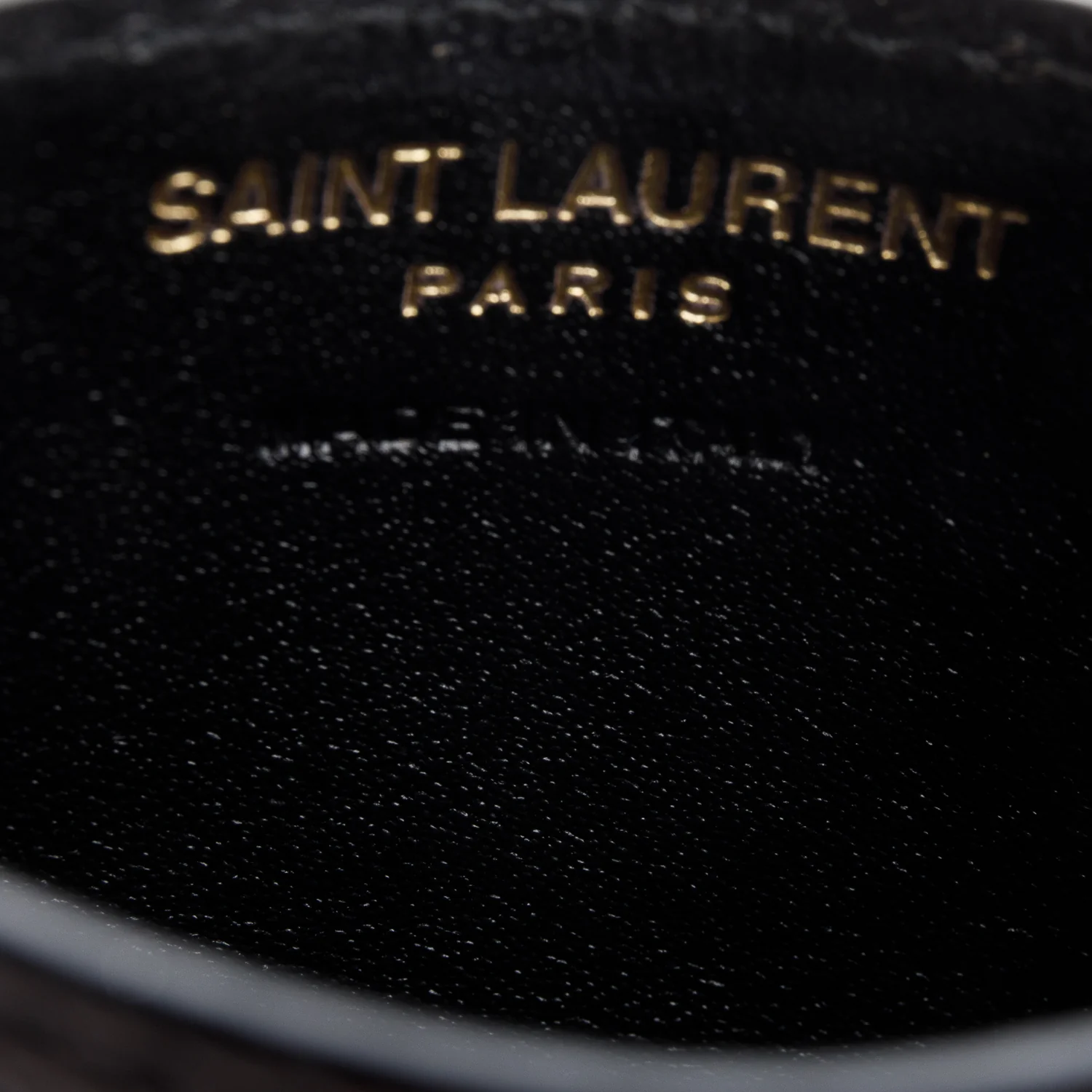 Saint Laurent 2025 Black Grain de Poudre Matelasse Chevron Leather Card Holder - Image 7